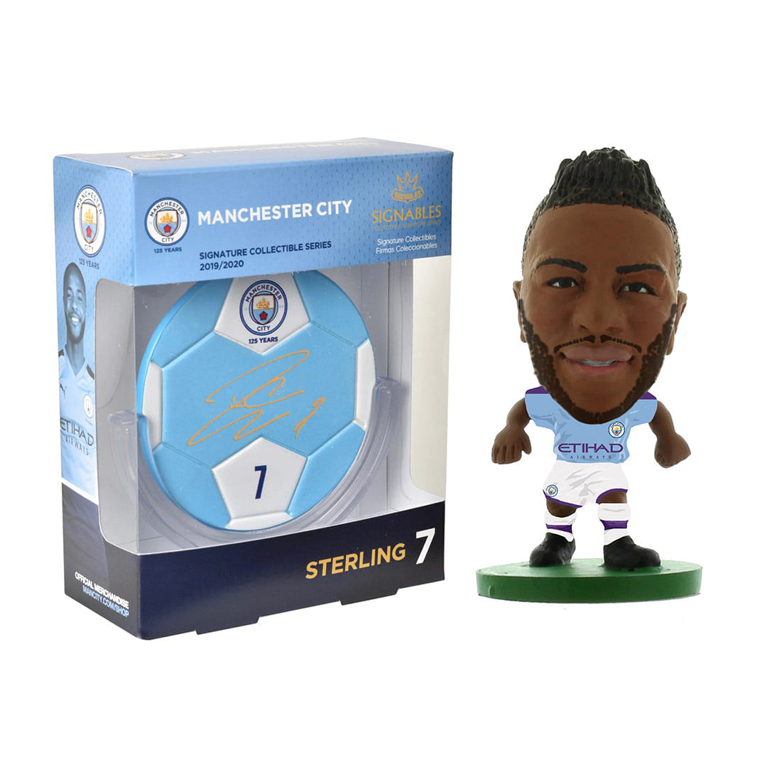MANCHESTER CITY RAHEEM STERLING SIGNABLES & SOCCERSTARZ SET