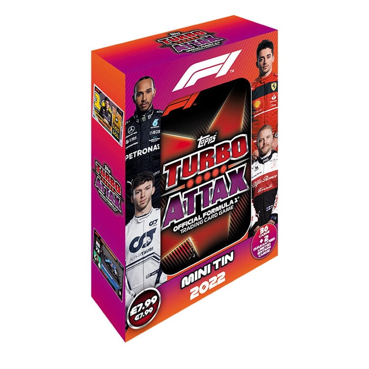 2022 TOPPS TURBO ATTAX FORMULA 1 CARDS - COLLECTOR TIN (38 CARD + 2 LE)