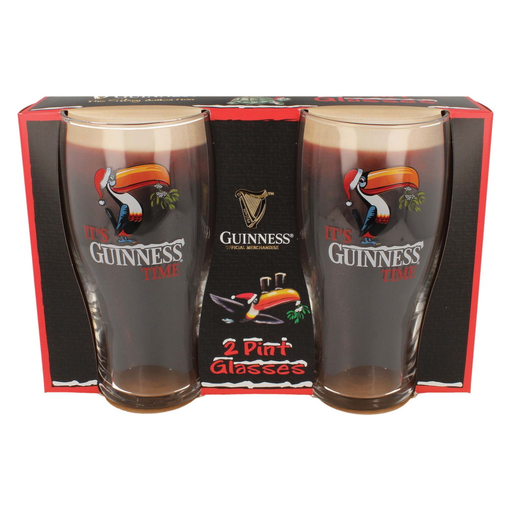 GUINNESS - CHRISTMAS TOUCAN “ITS GUINNESS TIME” PINT GLASS SET