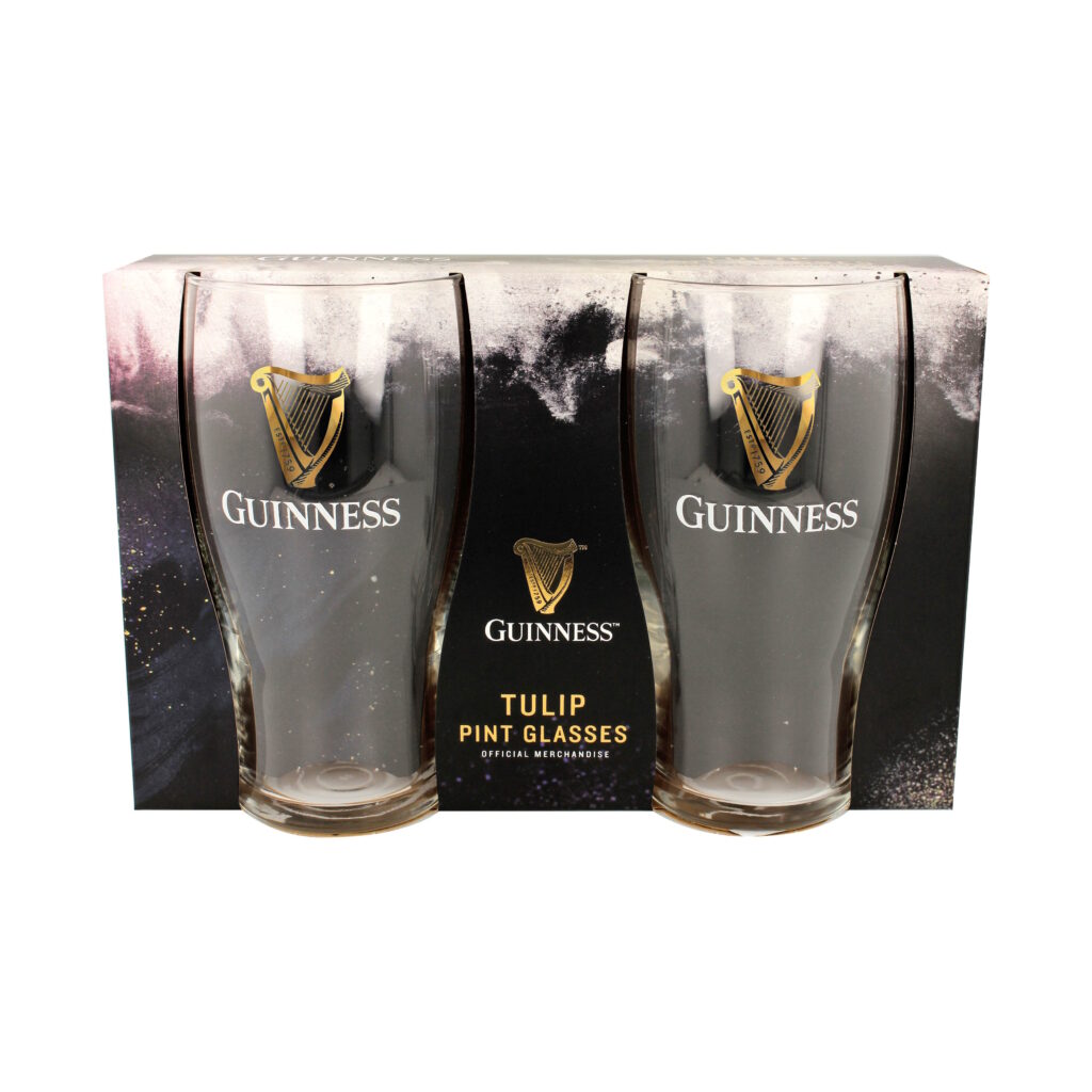 GUINNESS - EMBOSSED TULIP PINT GLASS SET