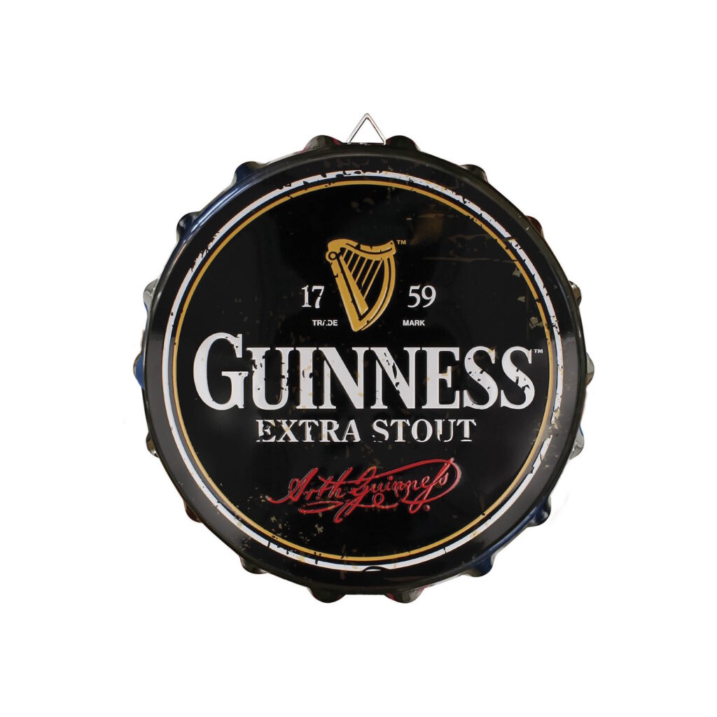 GUINNESS - CONTEMPORARY BOTTLE CAP METAL SIGN (11.5″ DIAMETER)