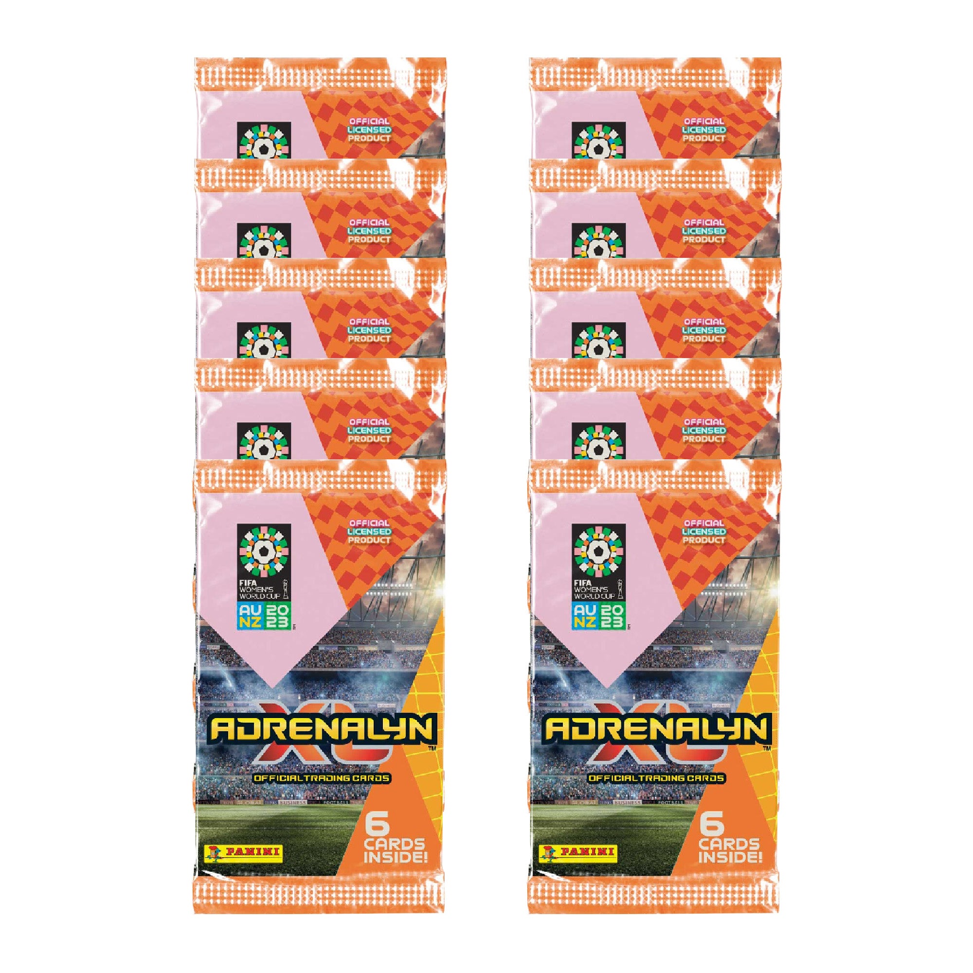 2023 PANINI ADRENALYN XL WOMEN'S FIFA WORLD CUP CARDS - 10-PACK SET (60 CARDS)