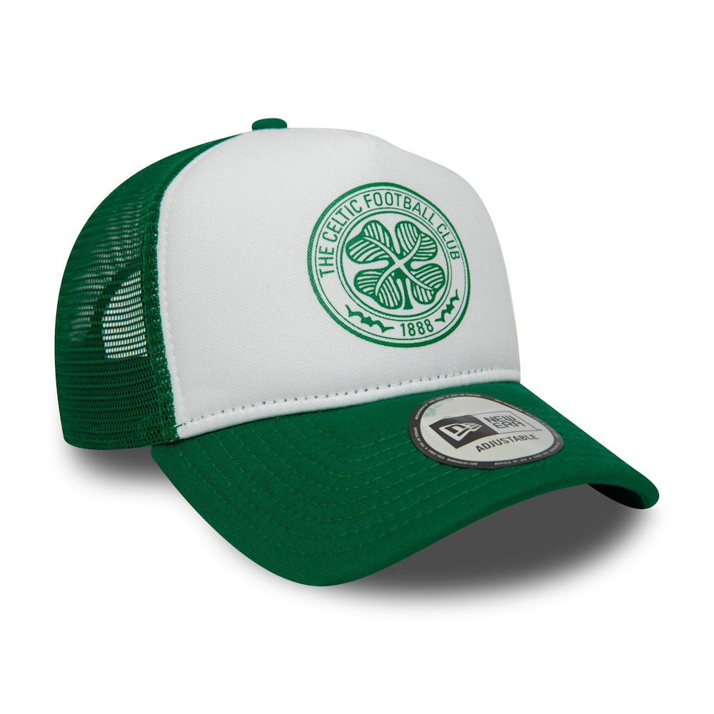 CELTIC - NEW ERA E-FRAME GREEN & WHITE TRUCKER HAT