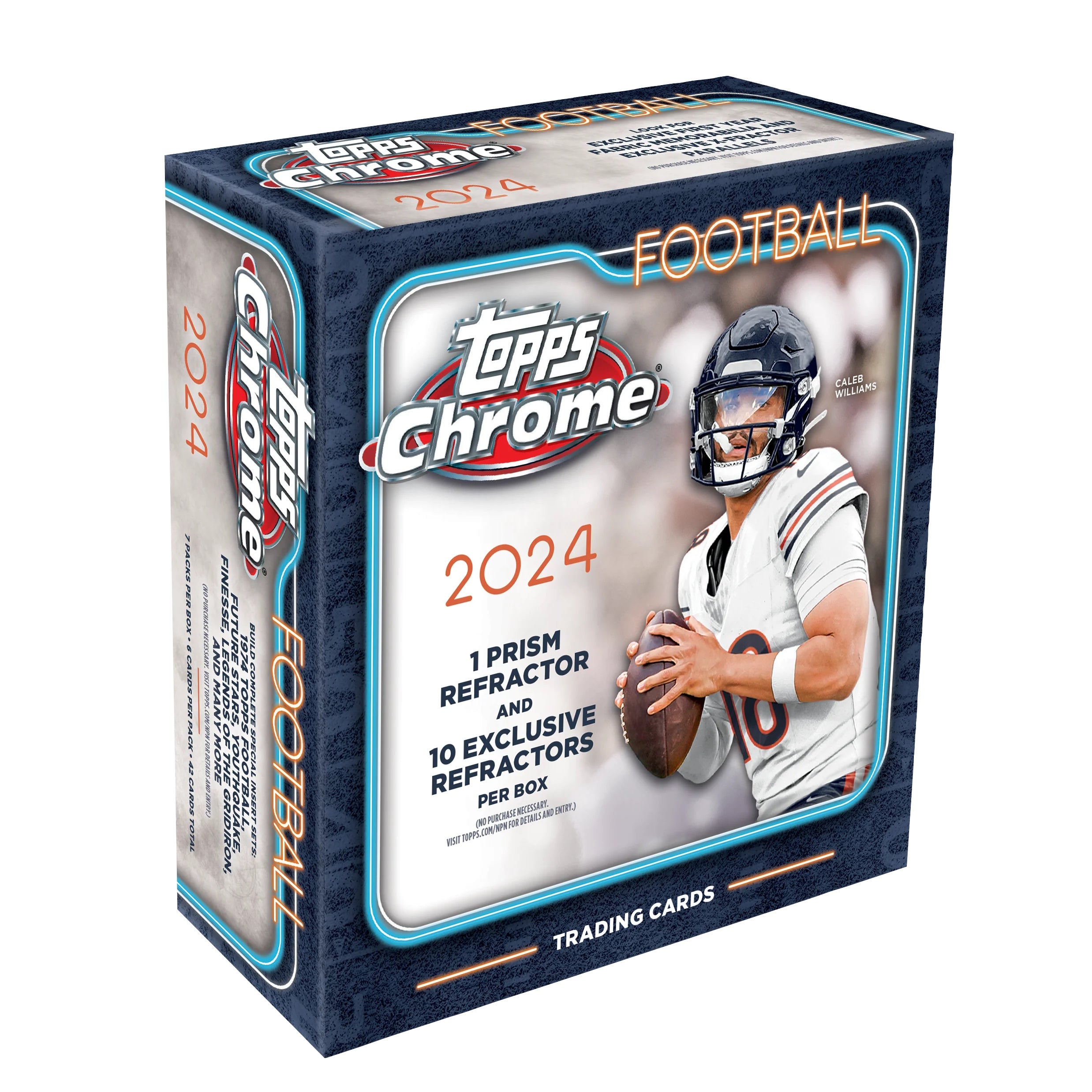 2024 TOPPS CHROME FOOTBALL CARDS - MEGA BOX (42 CARDS)