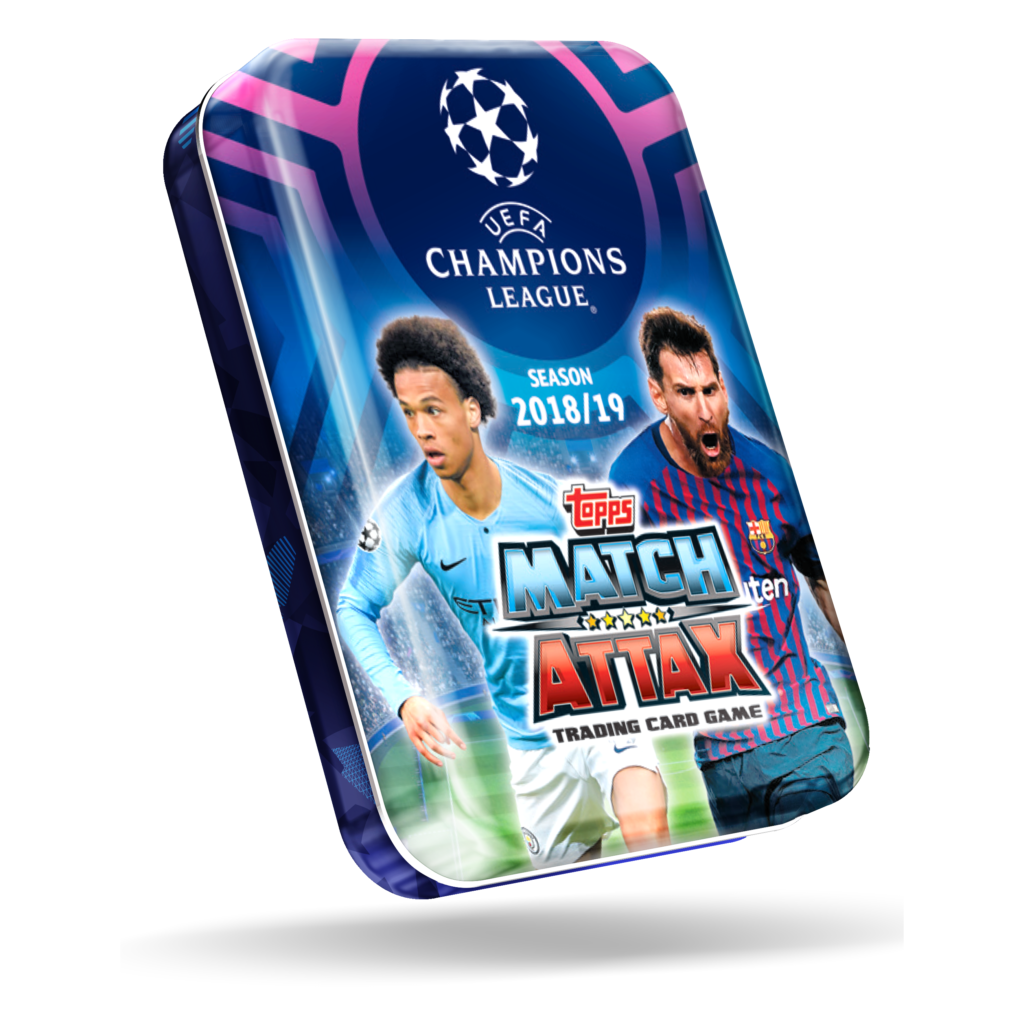 2018-19 TOPPS MATCH ATTAX CHAMPIONS LEAGUE CARDS - MINI TIN (42 CARDS + LE GOLD)