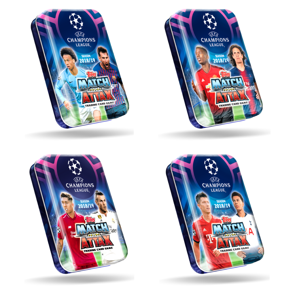2018-19 TOPPS MATCH ATTAX CHAMPIONS LEAGUE CARDS - MINI TIN (42 CARDS + LE GOLD)