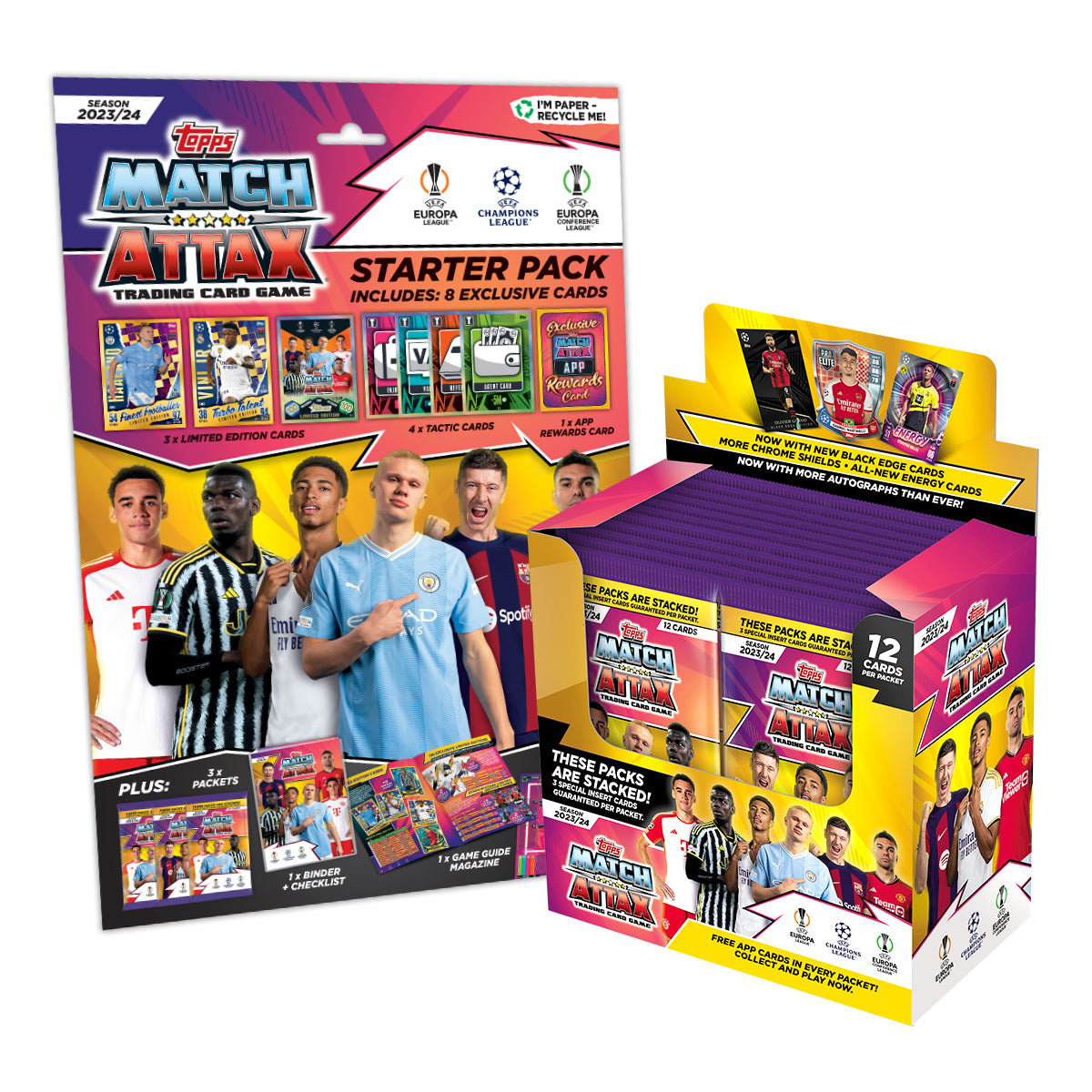 2023-24 TOPPS MATCH ATTAX UEFA CHAMPIONS LEAGUE CARDS - BUNDLE #1 (BOX & STARTER PACK) (ALBUM, 324 CARDS + 3 LE) (IN STOCK NOV 5)