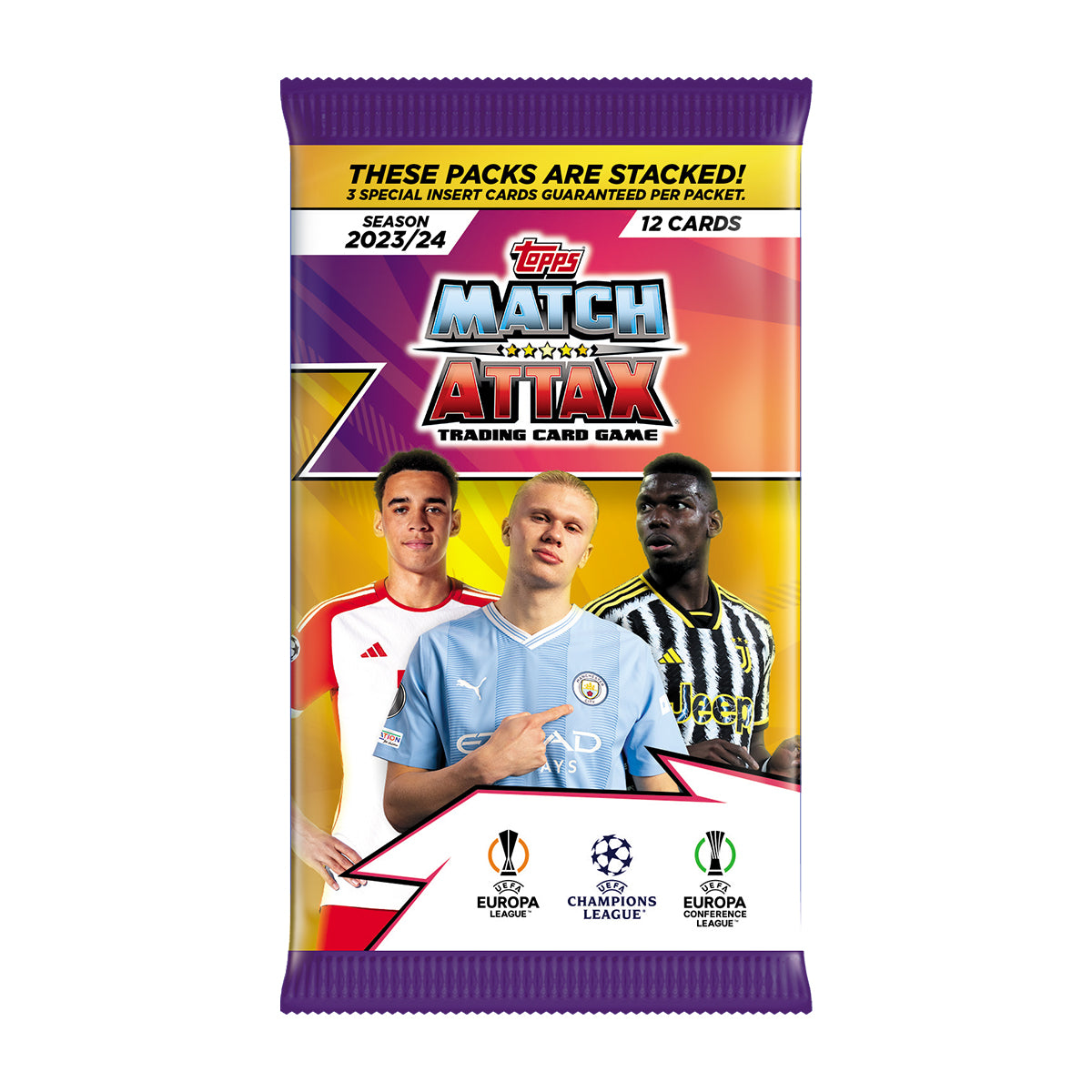 2023-24 TOPPS MATCH ATTAX UEFA CHAMPIONS LEAGUE CARDS - 8-PACK SET (96 CARDS)