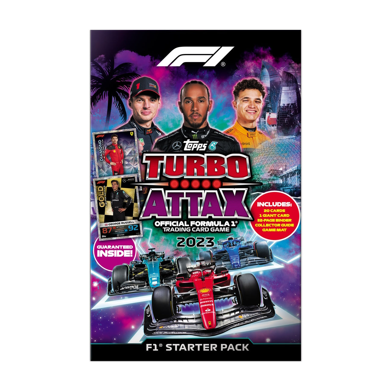 2023 TOPPS TURBO ATTAX FORMULA 1 CARDS - STARTER PACK (20 CARDS + 2 LE GOLD)