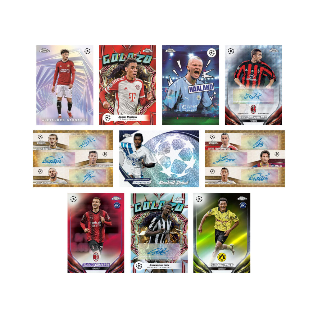 2023-24 TOPPS CHROME UEFA CLUB COMPETITIONS COLLECTION - HOBBY BOX (80 CARDS)