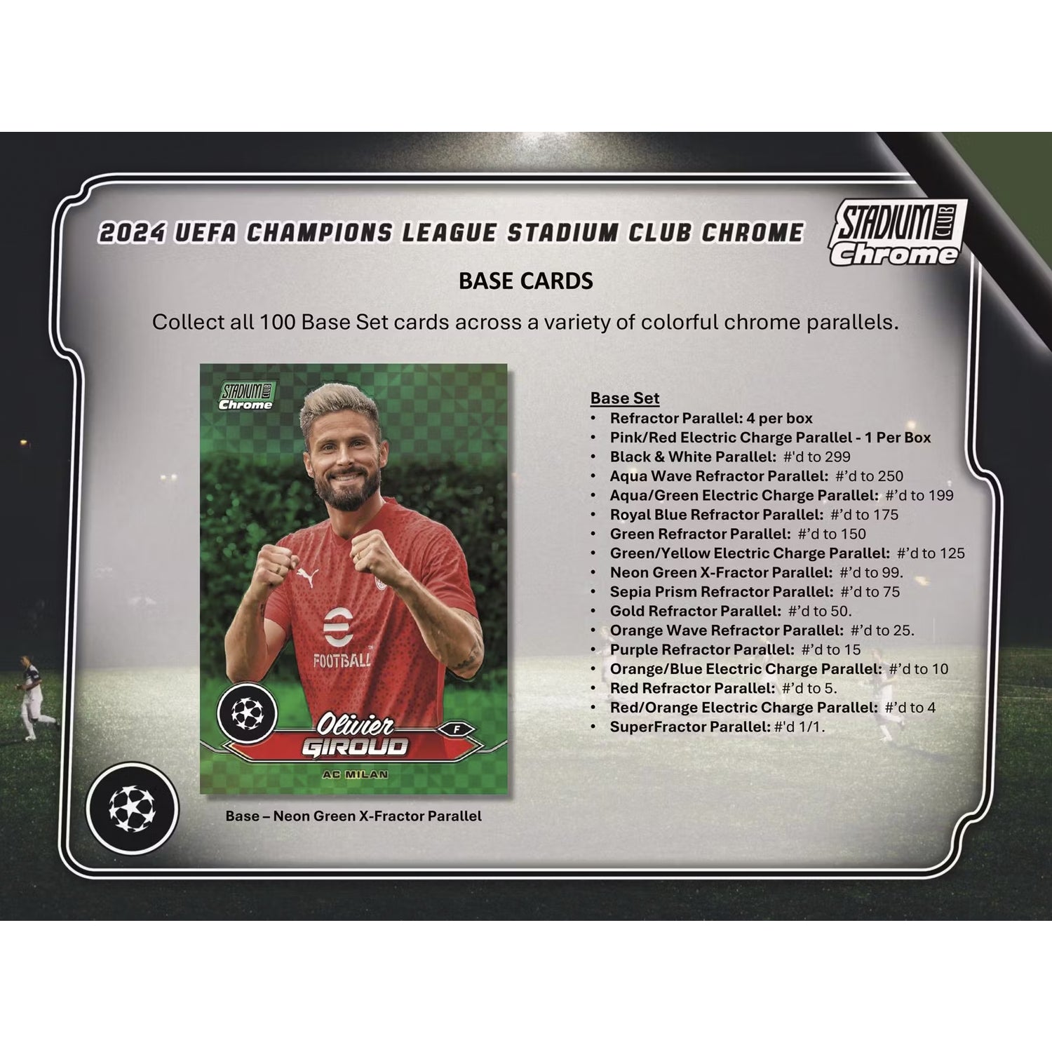 2023-24 TOPPS STADIUM CLUB CHROME UEFA CLUB COMPETITIONS COLLECTION - HOBBY CASE (12 BOXES) (PREORDER - IN STOCK OCT 23)