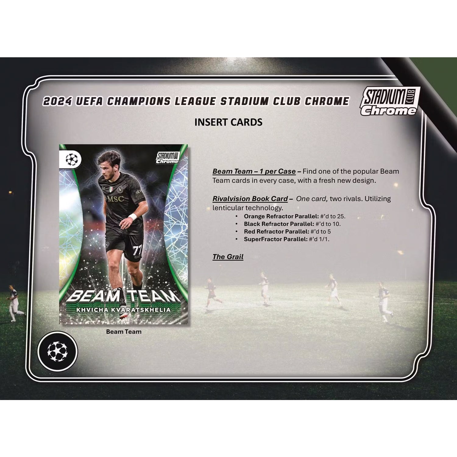 2023-24 TOPPS STADIUM CLUB CHROME UEFA CLUB COMPETITIONS COLLECTION - HOBBY BOX (120 CARDS) (PREORDER - IN STOCK OCT 23)