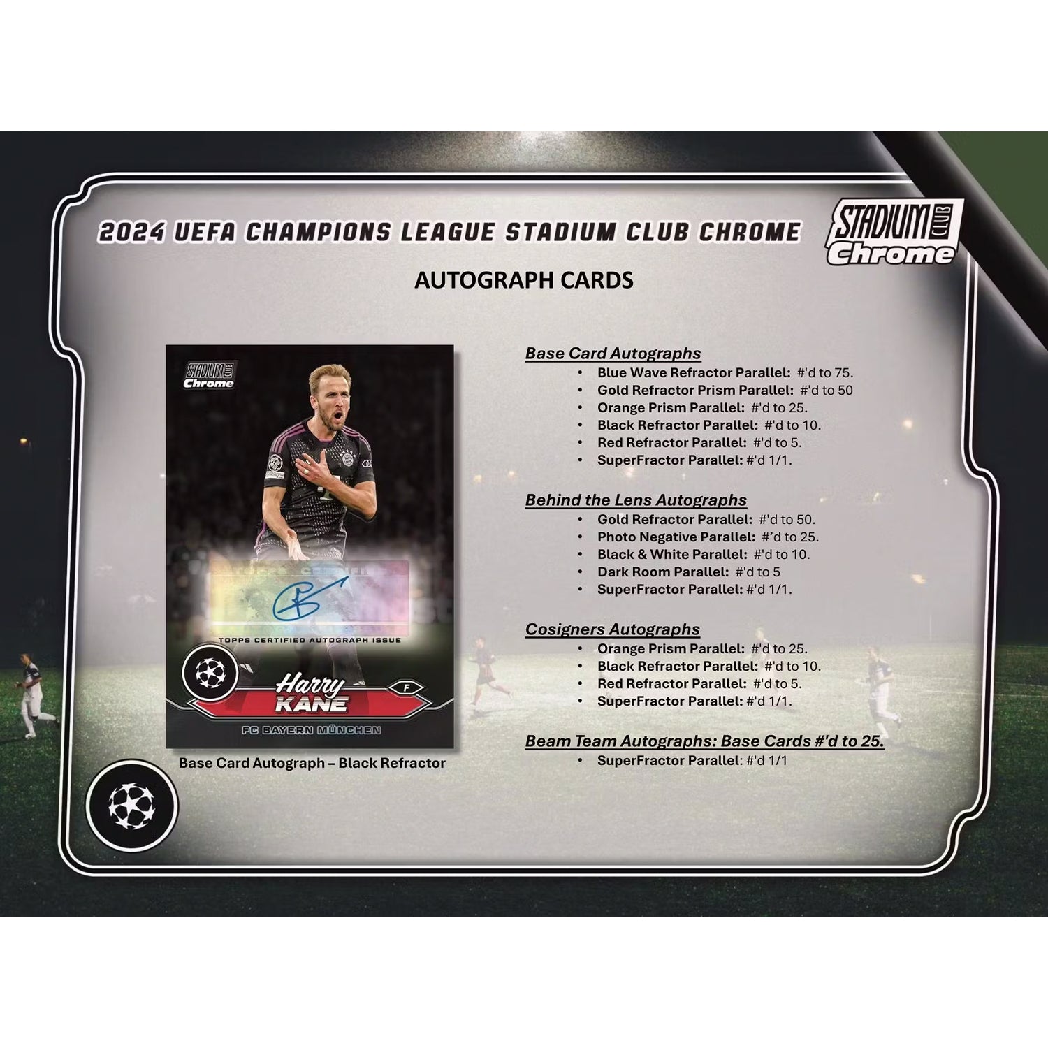 2023-24 TOPPS STADIUM CLUB CHROME UEFA CLUB COMPETITIONS COLLECTION - HOBBY BOX (120 CARDS) (PREORDER - IN STOCK OCT 23)