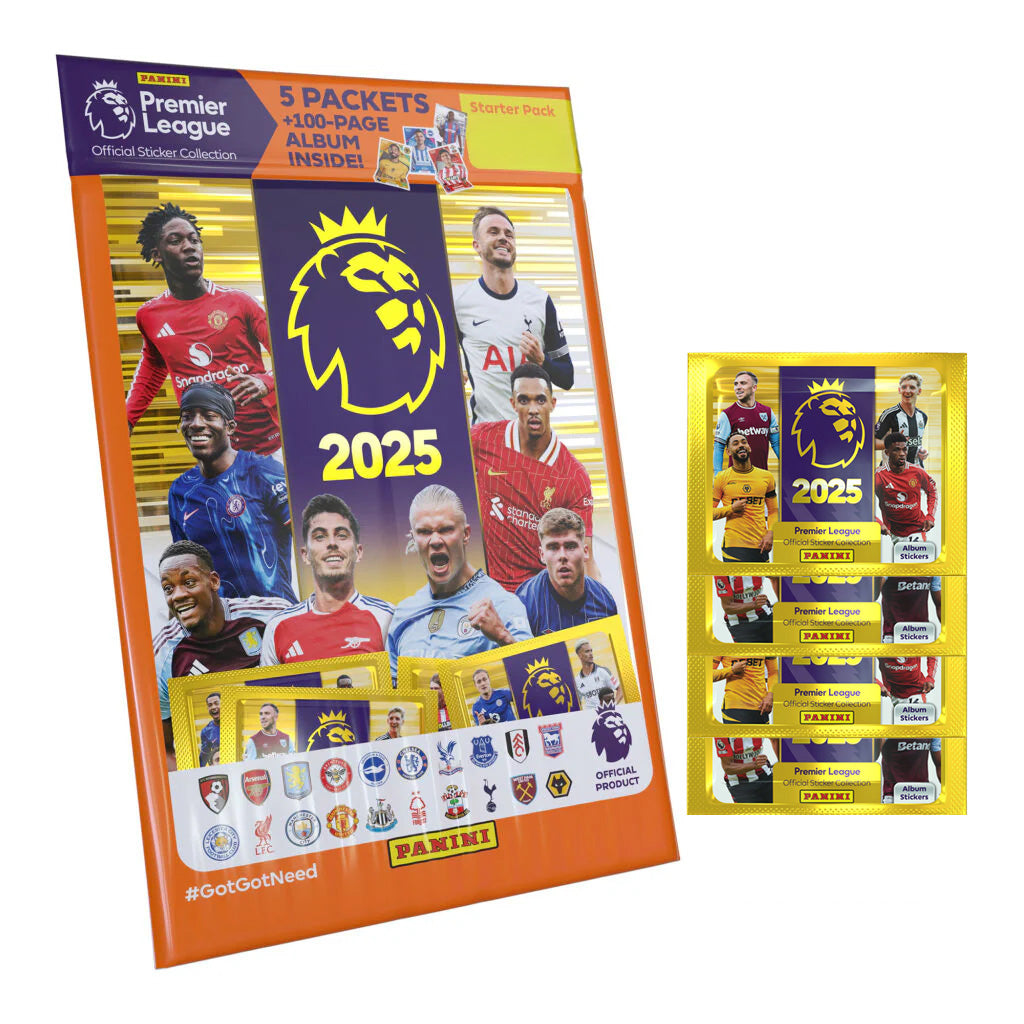 2024-25 PANINI PREMIER LEAGUE STICKERS - BUNDLE #2 (100-PACK BOX & MEGA STARTER PACK) (ALBUM + 551 STICKERS)