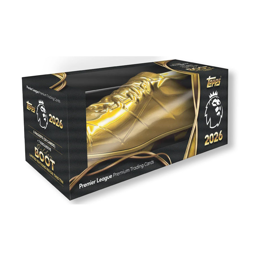 2025-26 TOPPS PREMIER LEAGUE DEBUT EDITION CARDS - GOLDEN BOOT TIN (57 CARDS + 7 GOLDEN BOOT LE)