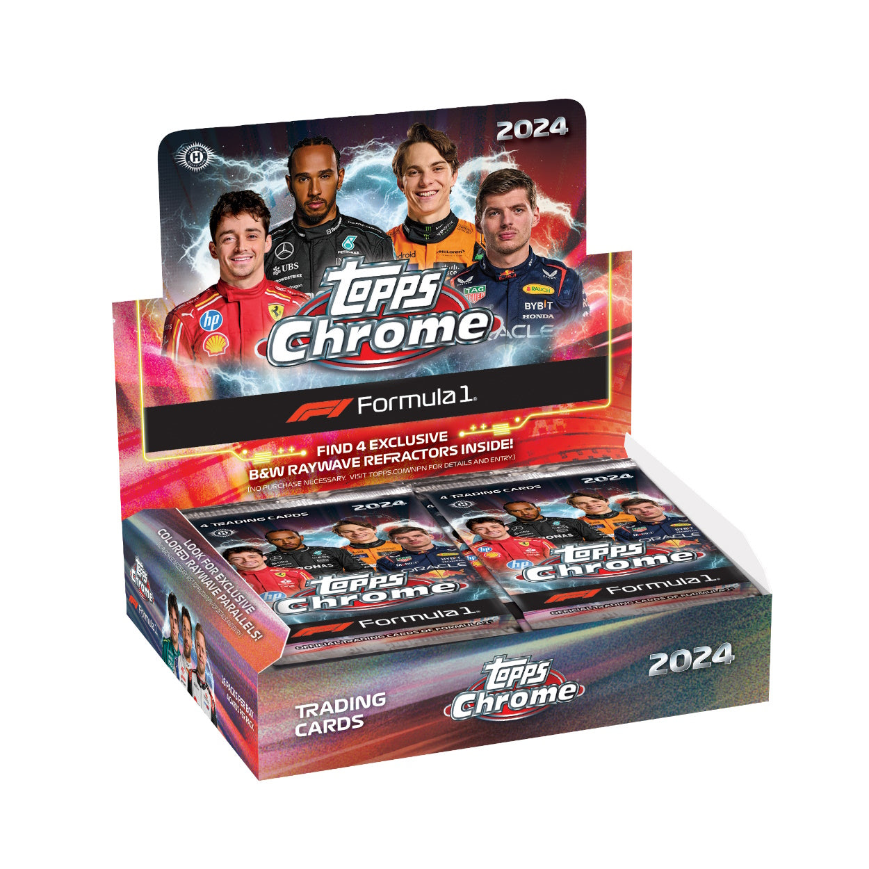 2024 TOPPS CHROME FORMULA 1 CARDS - 16-PACK QUALIFYING LAP BOX (64 CARDS)