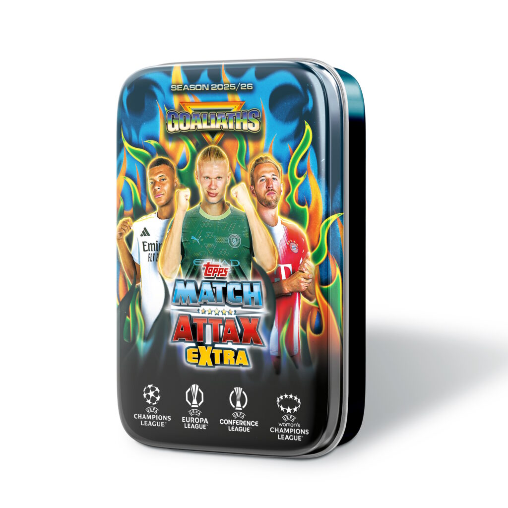 2025-26 TOPPS MATCH ATTAX EXTRA UEFA CHAMPIONS LEAGUE CARDS – MEGA TIN 3-PACK SET (144 CARDS + 9 LE) (PREORDER - IN STOCK MAR 16)