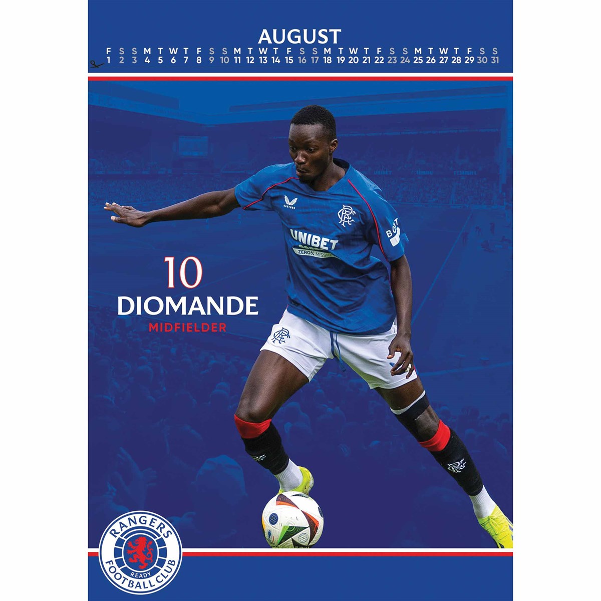 RANGERS – 2025 CALENDAR (PREORDER - IN STOCK NOV 8)