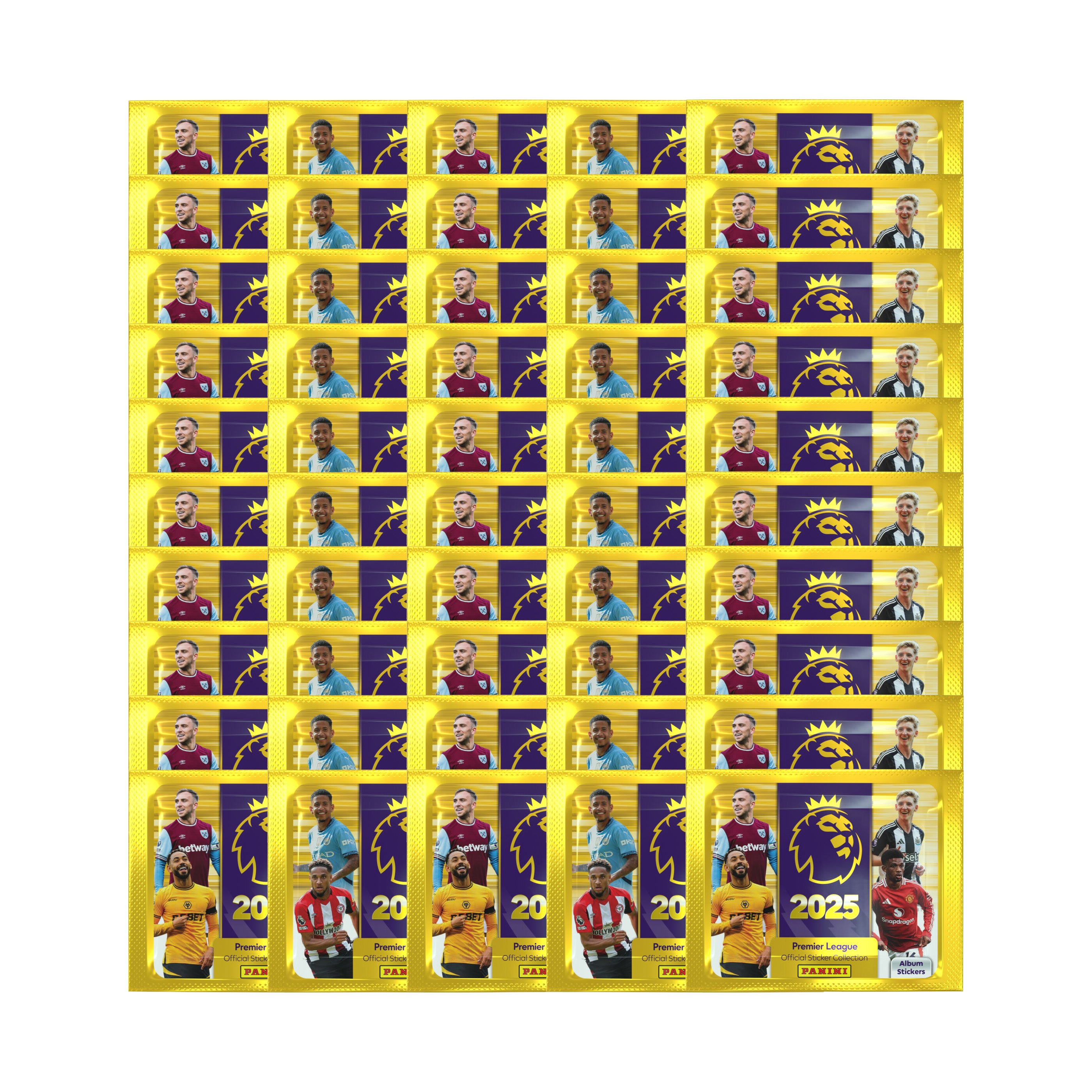 2024-25 PANINI PREMIER LEAGUE STICKERS - 50 PACKS (250 STICKERS)