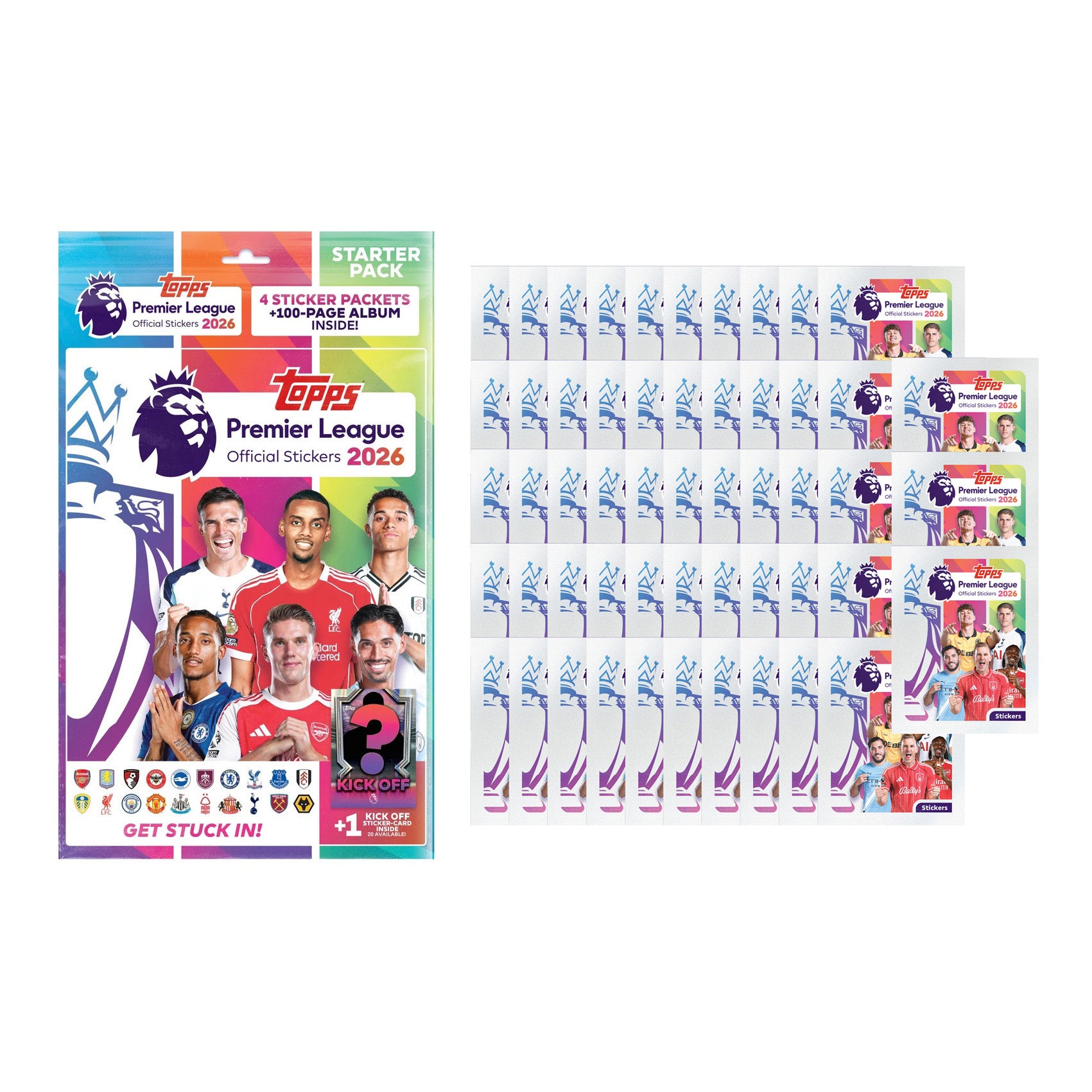 2025-26 TOPPS PREMIER LEAGUE STICKERS - 50 PACKS & MEGA STARTER PACK SET (ALBUM + 349 STICKERS) (PREORDER - IN STOCK JAN 10)