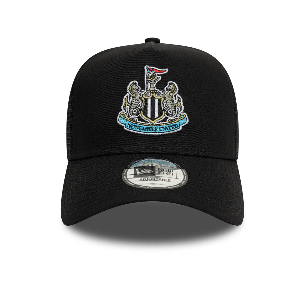 NEWCASTLE UNITED - NEW ERA BLACK E-FRAME TRUCKER HAT
