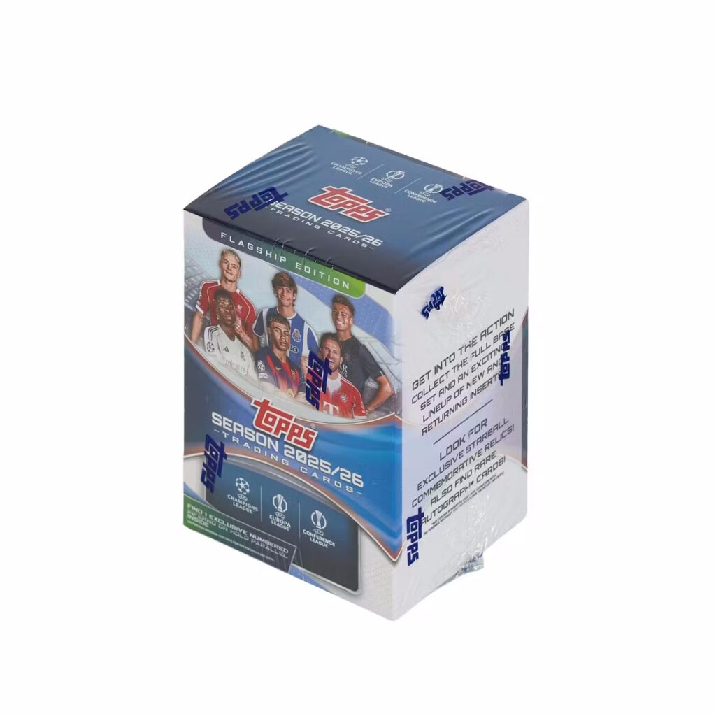 2025-26 TOPPS UEFA CLUB COMPETITIONS FLAGSHIP CARDS - 7-PACK VALUE BOX (56 CARDS)