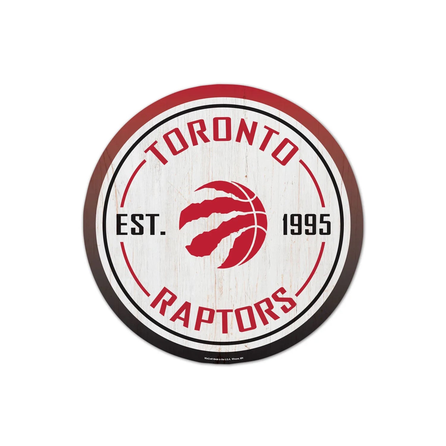 TORONTO RAPTORS - ROUND WOOD SIGN (IN STOCK MAR 9)