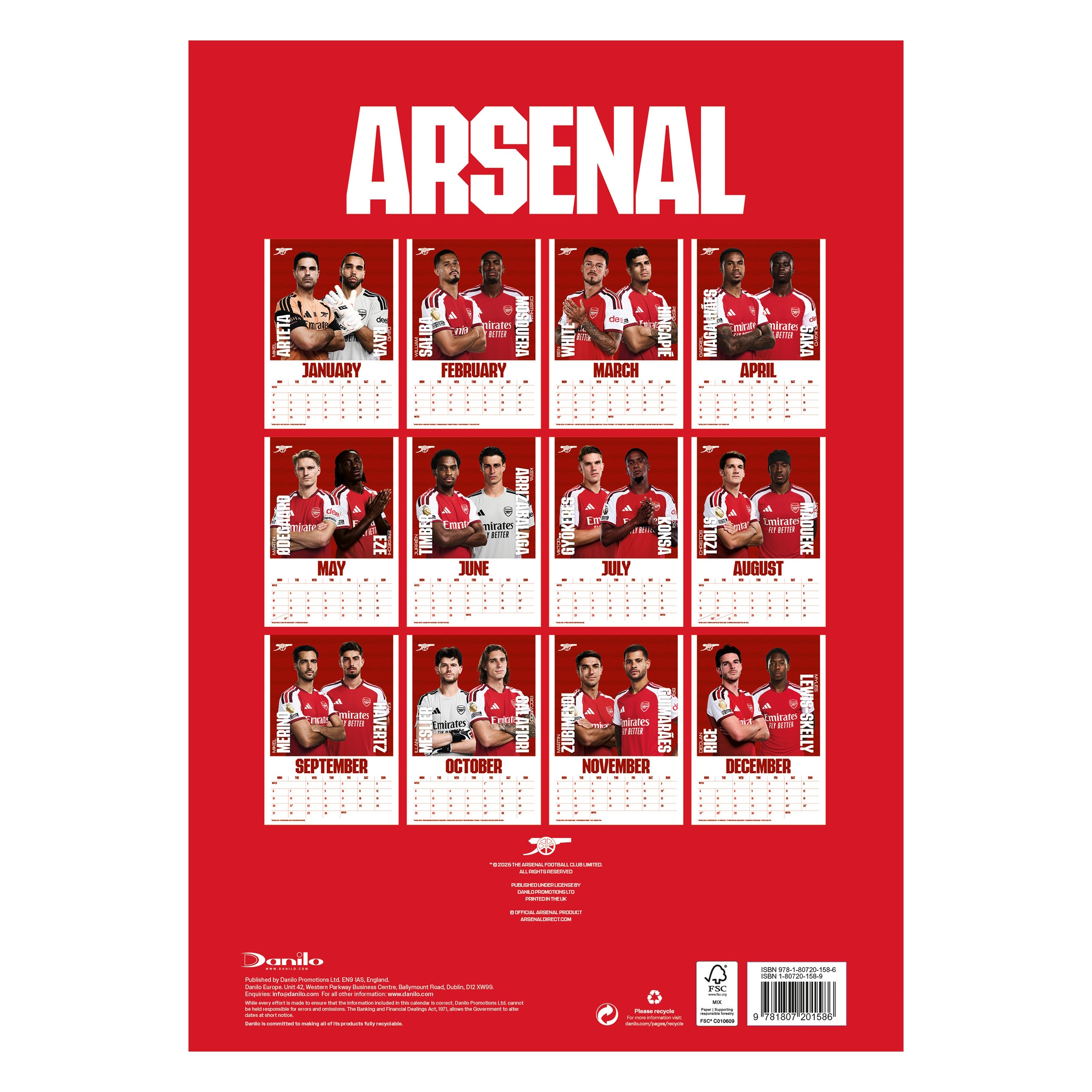 ARSENAL – 2027 CALENDAR (PREORDER - IN STOCK NOV 9)
