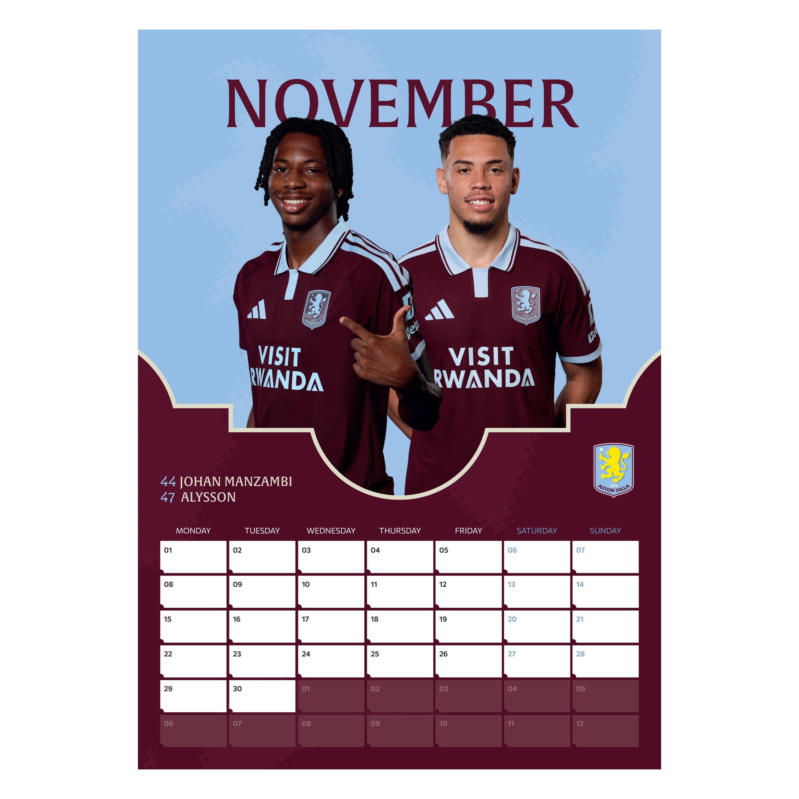 ASTON VILLA – 2027 CALENDAR (PREORDER - IN STOCK NOV 9)
