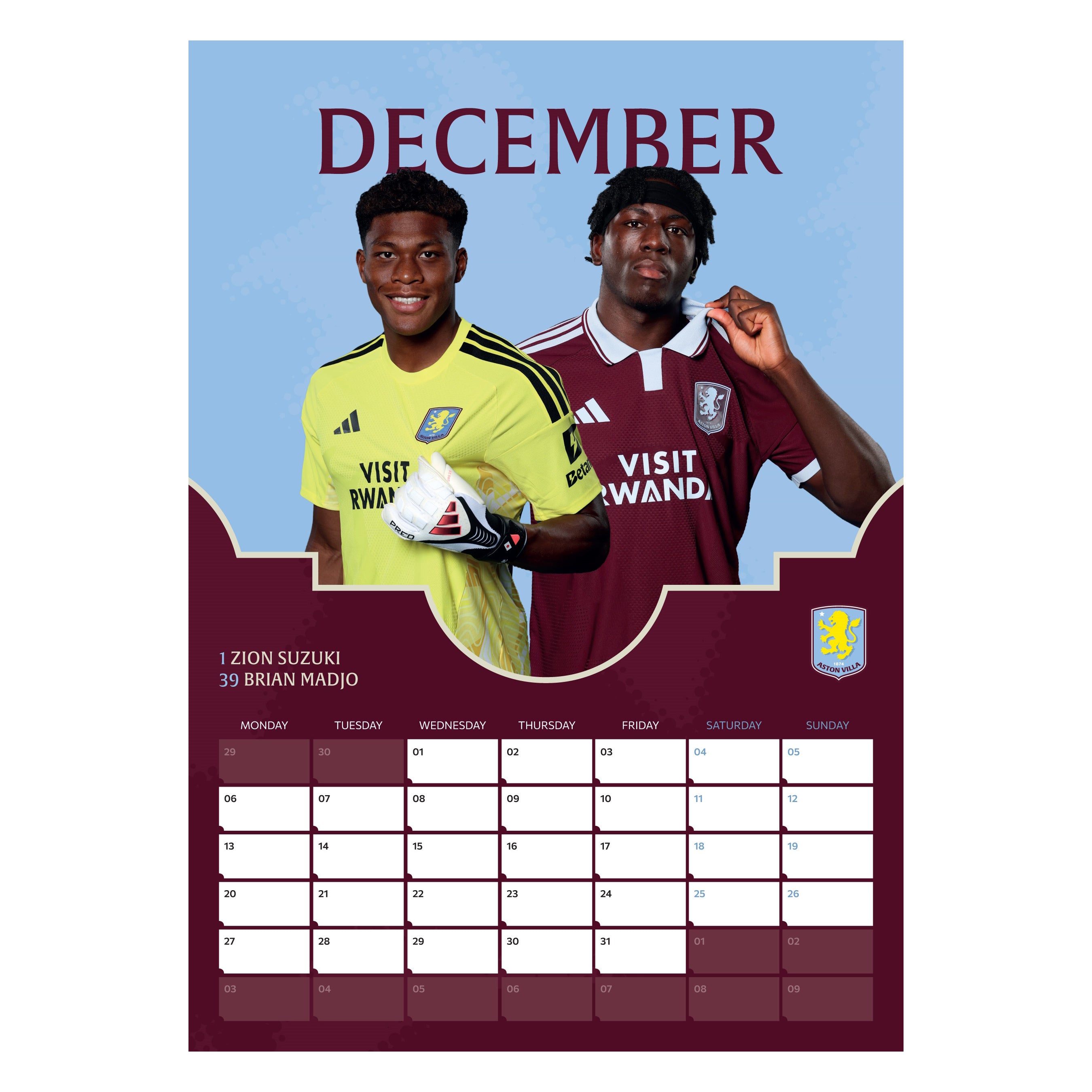 ASTON VILLA – 2027 CALENDAR (PREORDER - IN STOCK NOV 9)