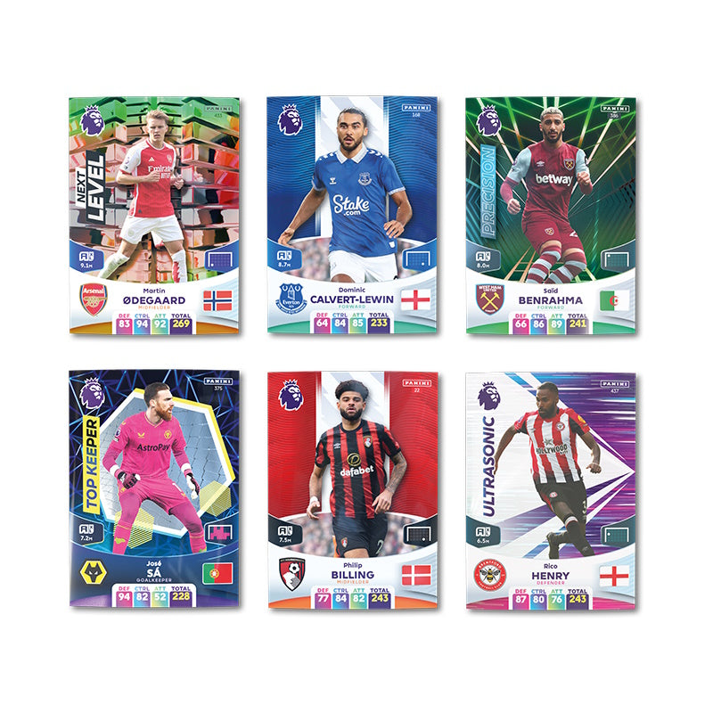 2023-24 PANINI ADRENALYN XL PREMIER LEAGUE CARDS - MEGA TIN 4-PACK SET (EACH 60 CARDS, GOLDEN BALLER, ONLINE COIN + LE)