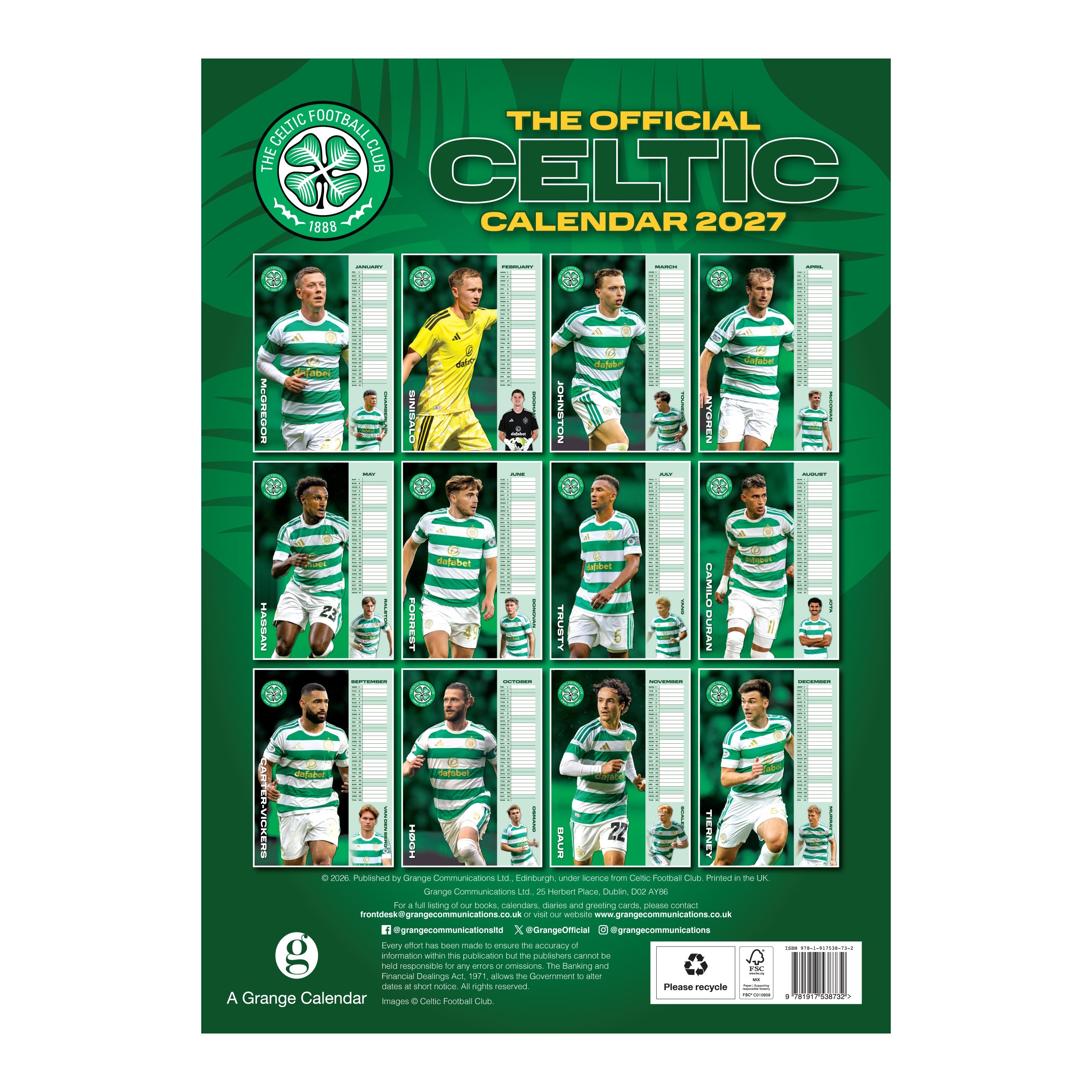 CELTIC – 2027 CALENDAR (IN STOCK NOV 9)