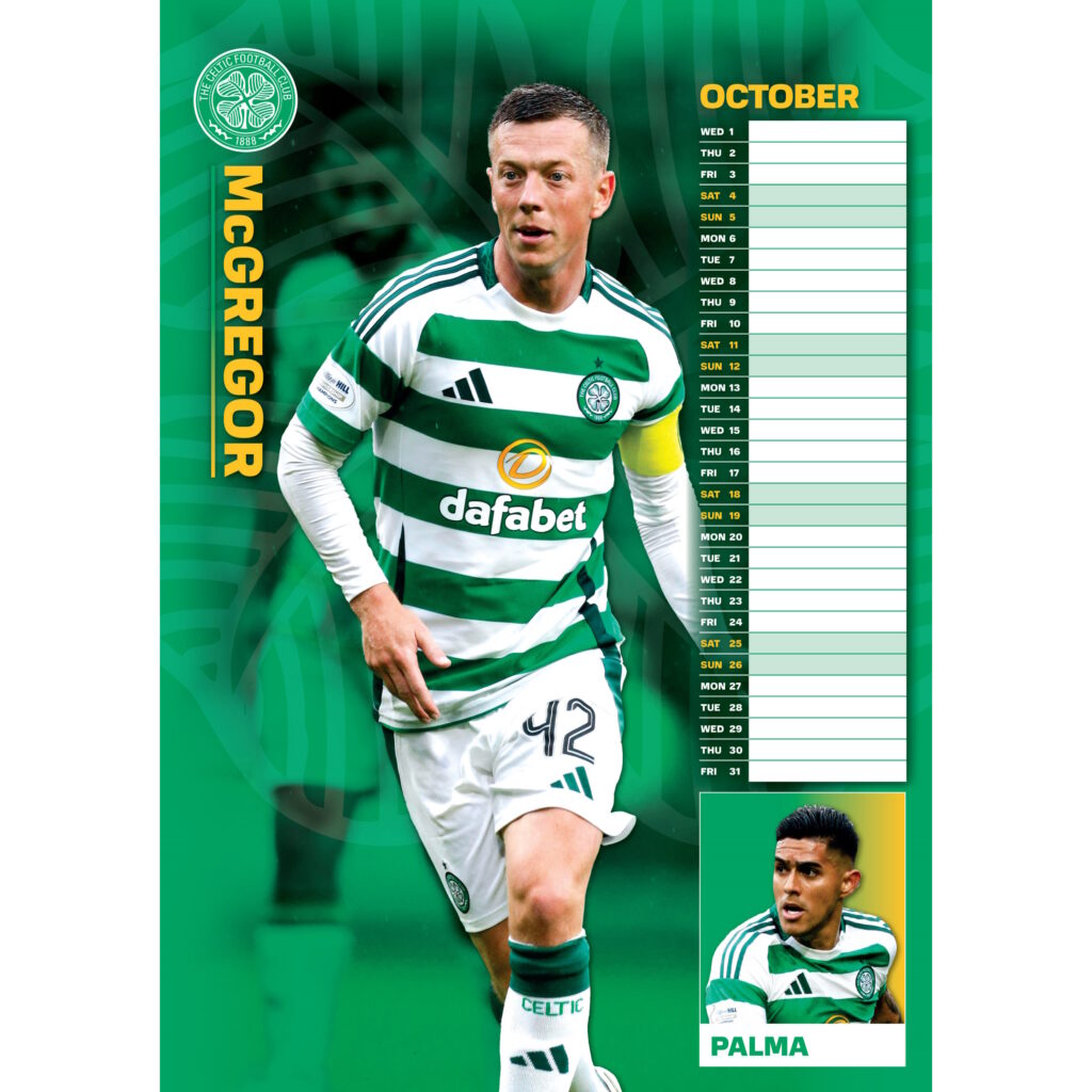 CELTIC – 2025 CALENDAR (PREORDER - IN STOCK NOV 1)