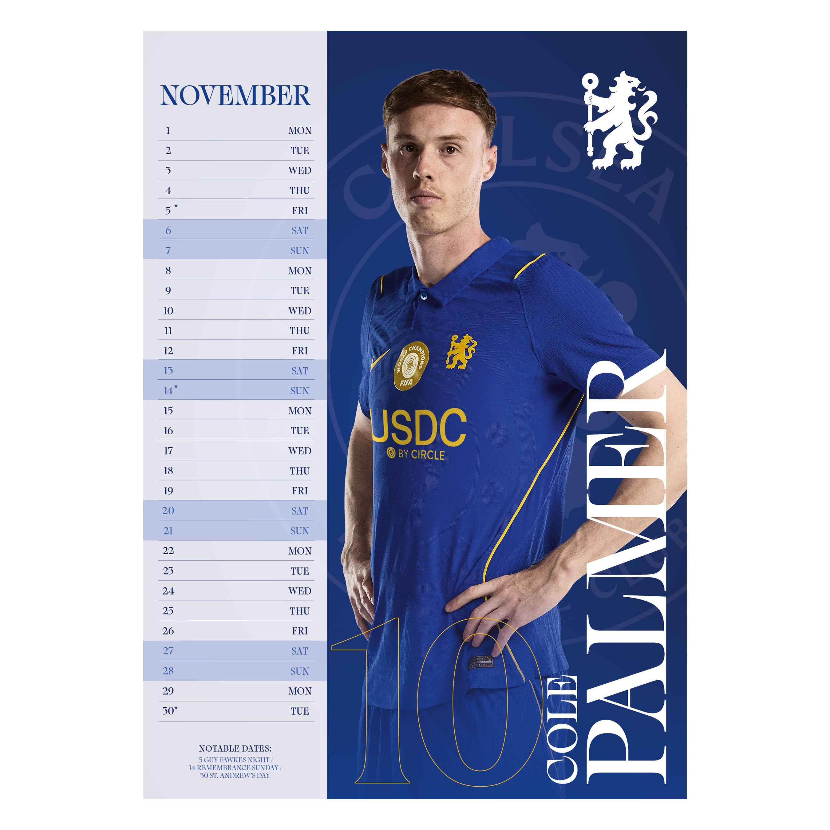 CHELSEA – 2027 CALENDAR (PREORDER - IN STOCK NOV 9)