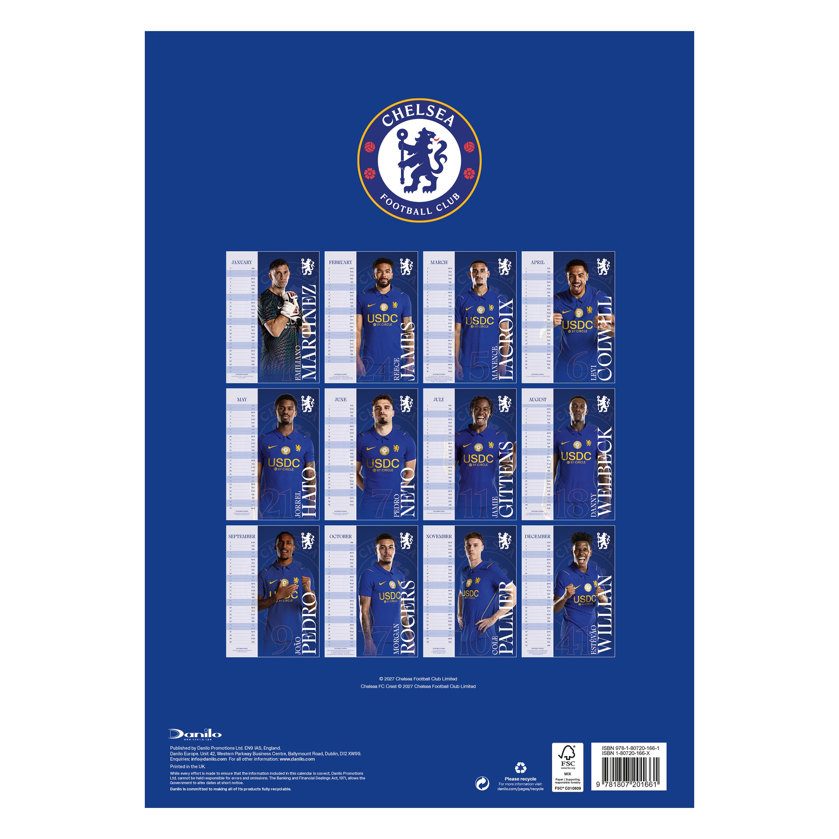 CHELSEA – 2027 CALENDAR (PREORDER - IN STOCK NOV 9)