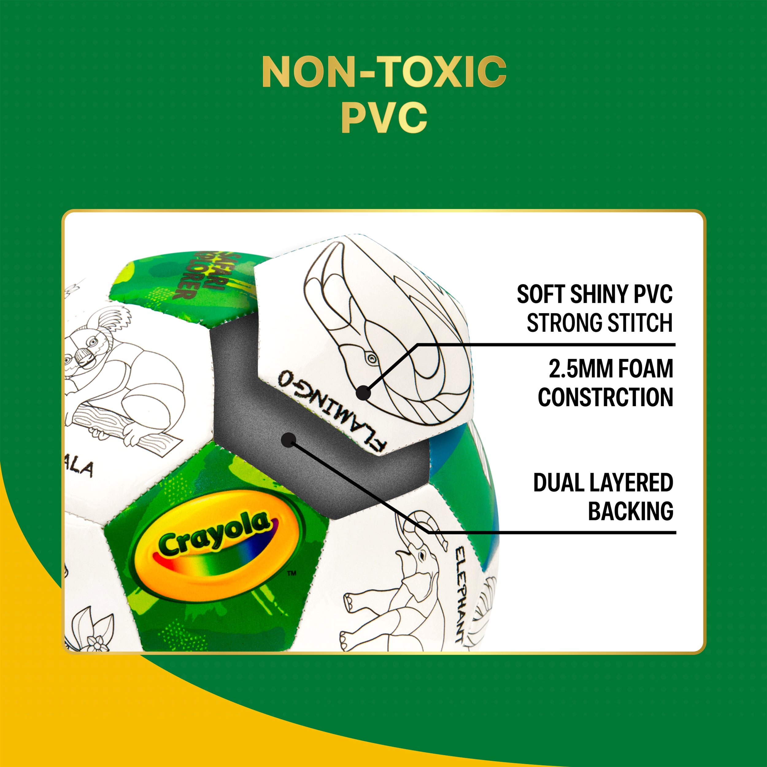 CRAYOLA - TROPICAL ANIMALS SOCCER BALL (SIZE 5) (IN STOCK MAR 6)