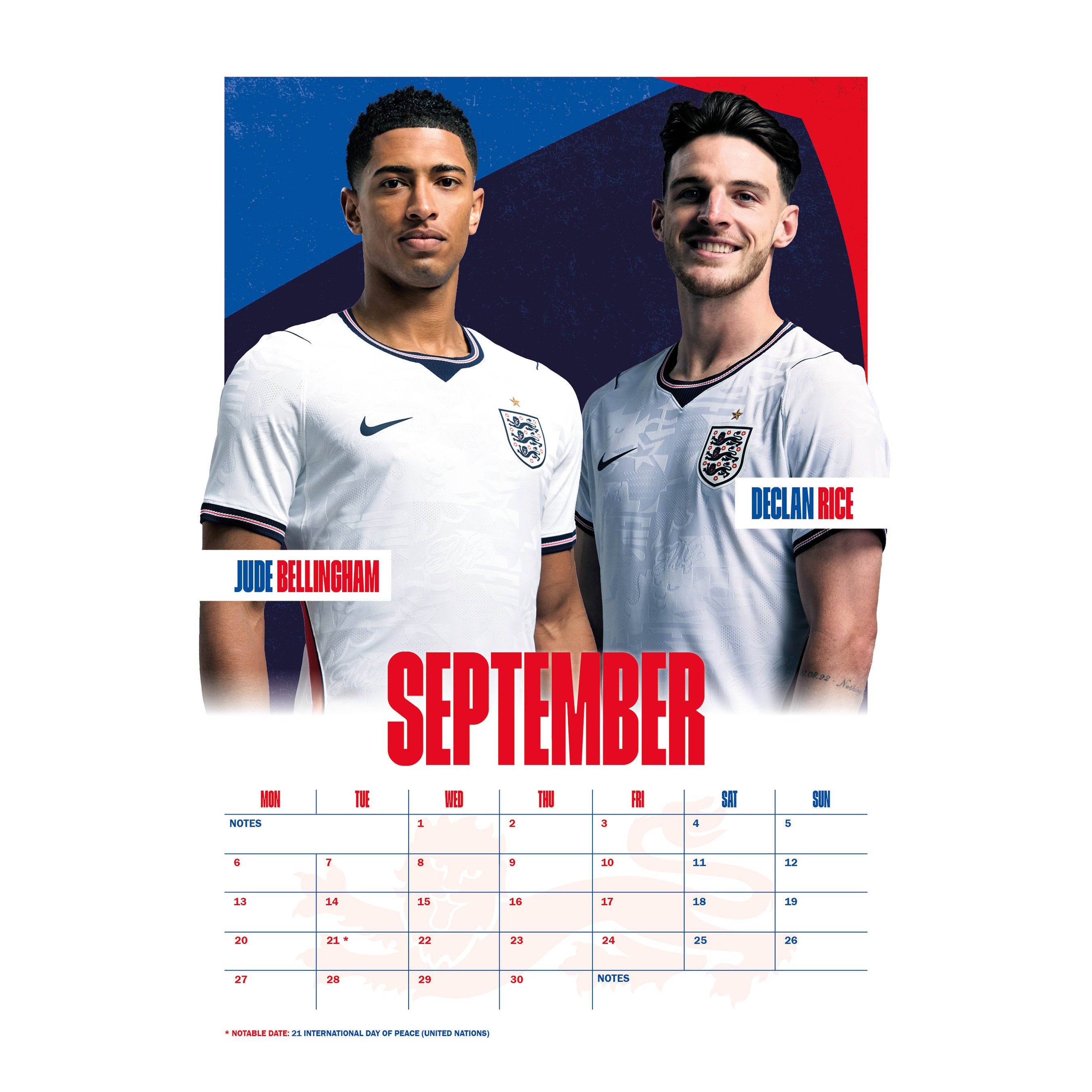 ENGLAND FOOTBALL FEDERATION – 2027 CALENDAR (PREORDER - IN STOCK NOV 9)