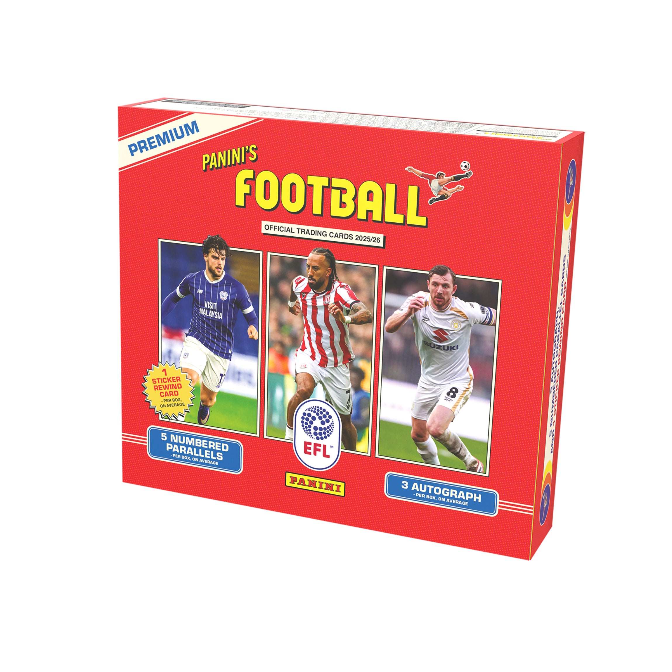 2025-26 PANINI FOOTBALL EFL SOCCER CARDS - HOBBY BOX (100 CARDS + 3 AUTO)