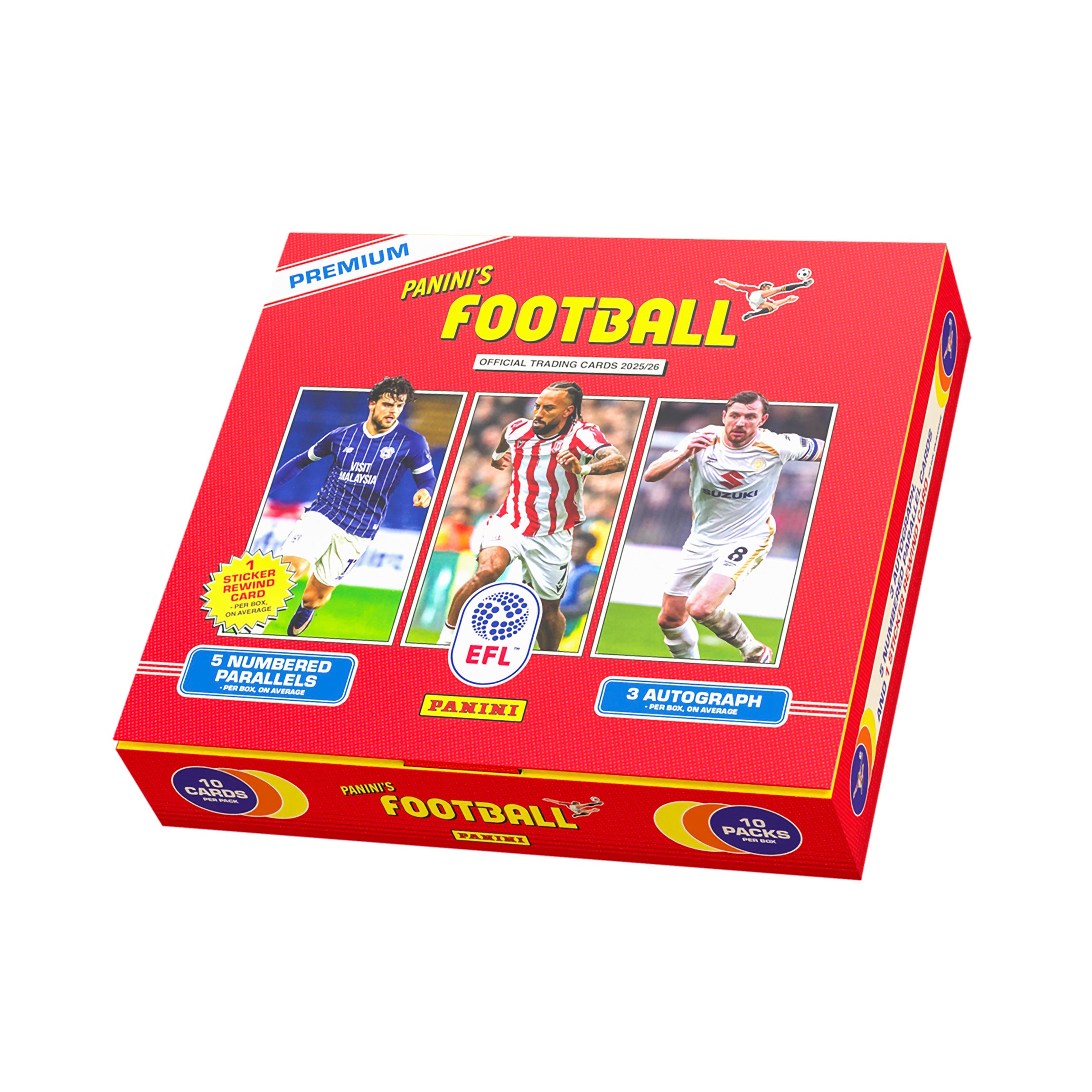 2025-26 PANINI FOOTBALL EFL SOCCER CARDS - HOBBY BOX (100 CARDS + 3 AUTO)