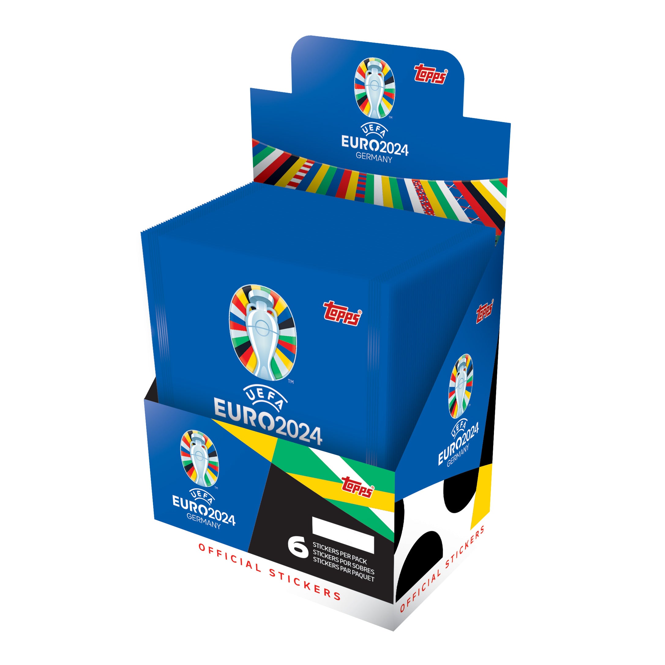 2024 TOPPS UEFA EURO STICKERS - 50-PACK BOX (300 STICKERS)