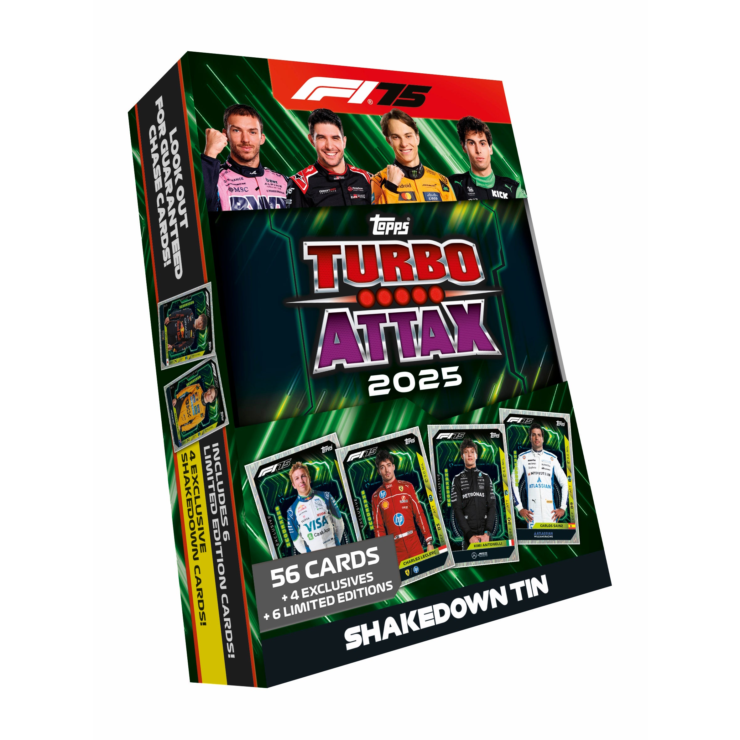 2025 TOPPS TURBO ATTAX FORMULA 1 CARDS - MEGA TIN (66 CARDS + 6 LE & 4 EXCLUSIVES) (PREORDER - IN STOCK AUG 22)