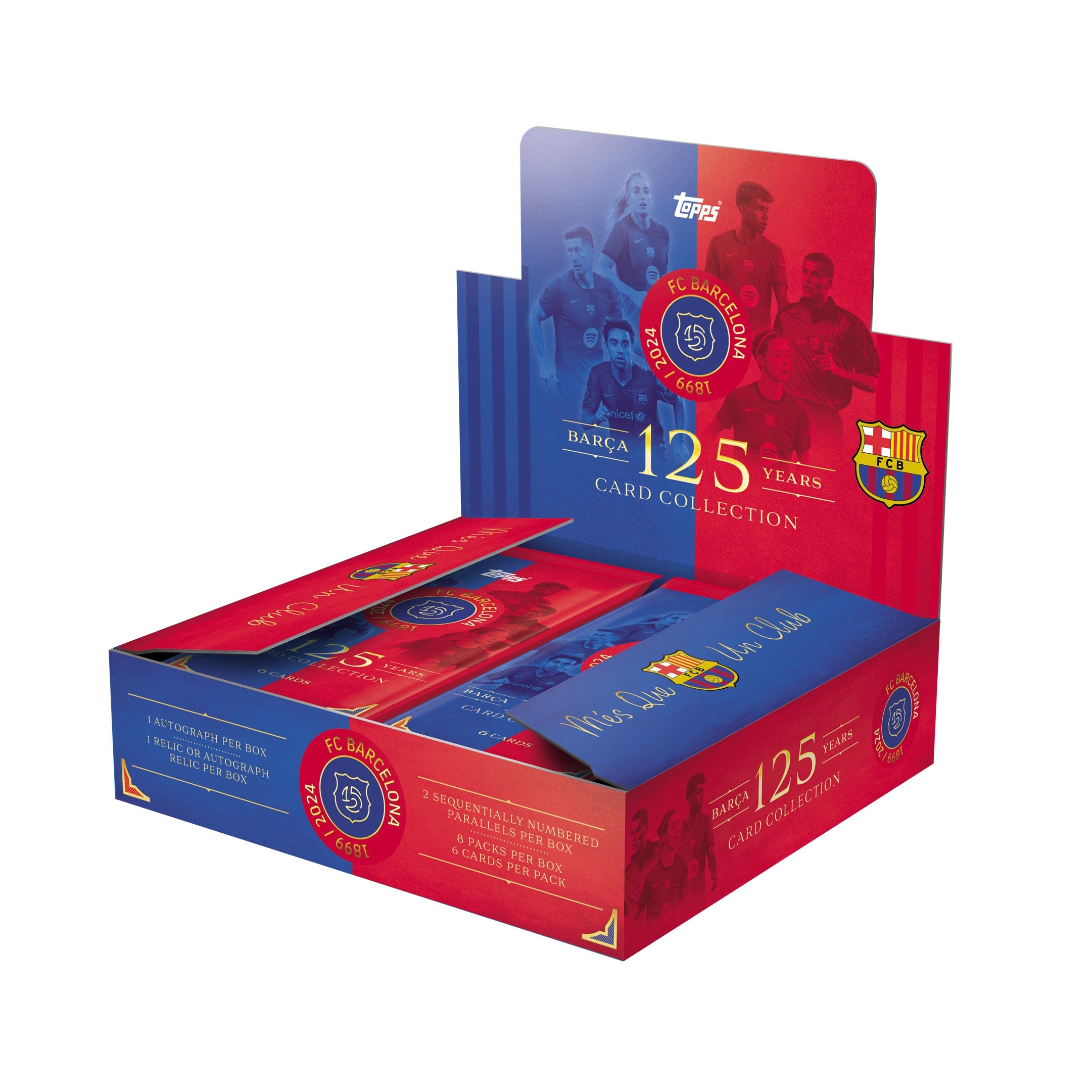 2024-25 TOPPS BARCELONA 125 YEARS ANNIVERSARY CARDS - HOBBY BOX CASE (12 BOXES)