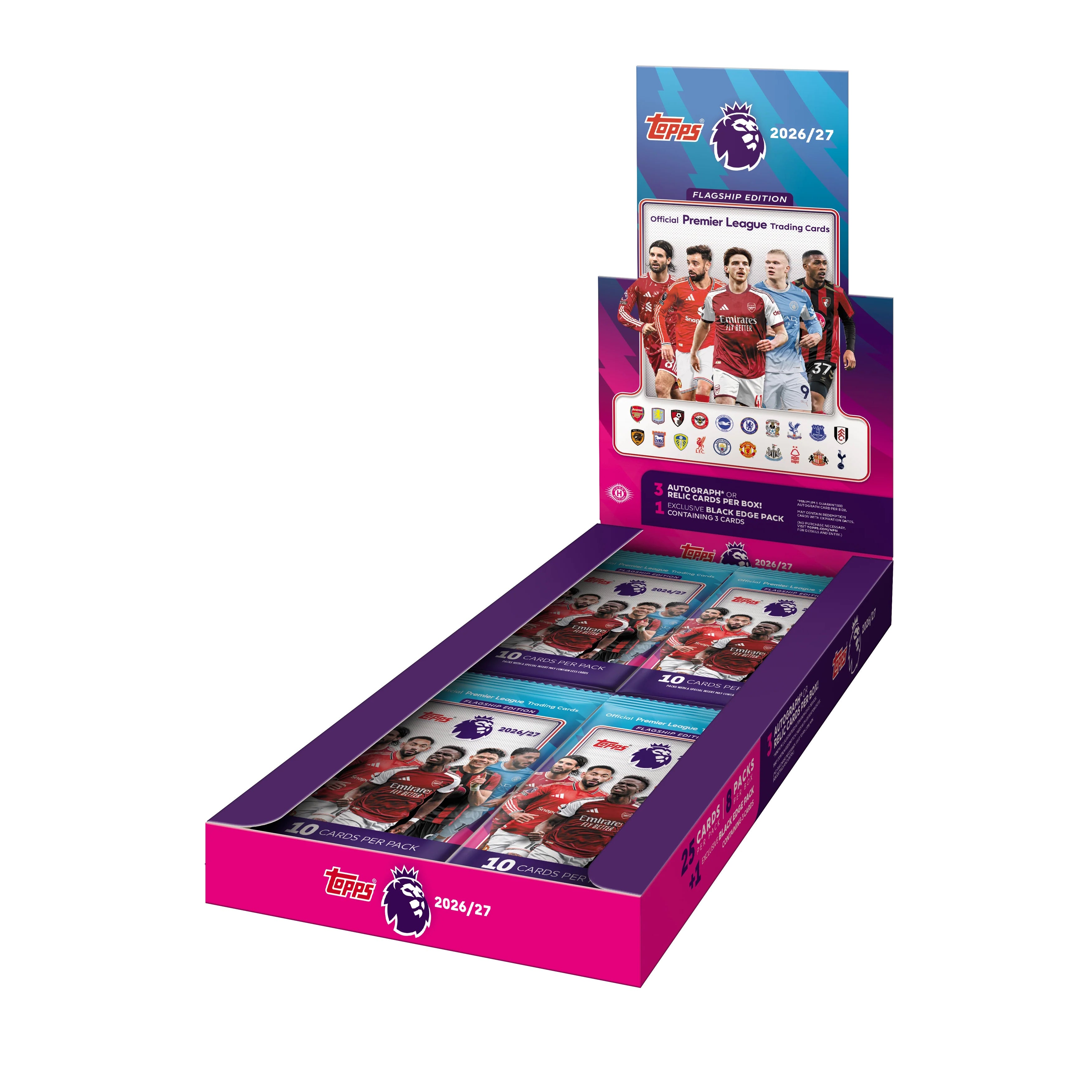 2026-27 TOPPS PREMIER LEAGUE FLAGSHIP CARDS – HOBBY BOX (203 CARDS + 3 BLACK EDGE & 1 AUTO) **LIMIT OF 3 PER CUSTOMER**
