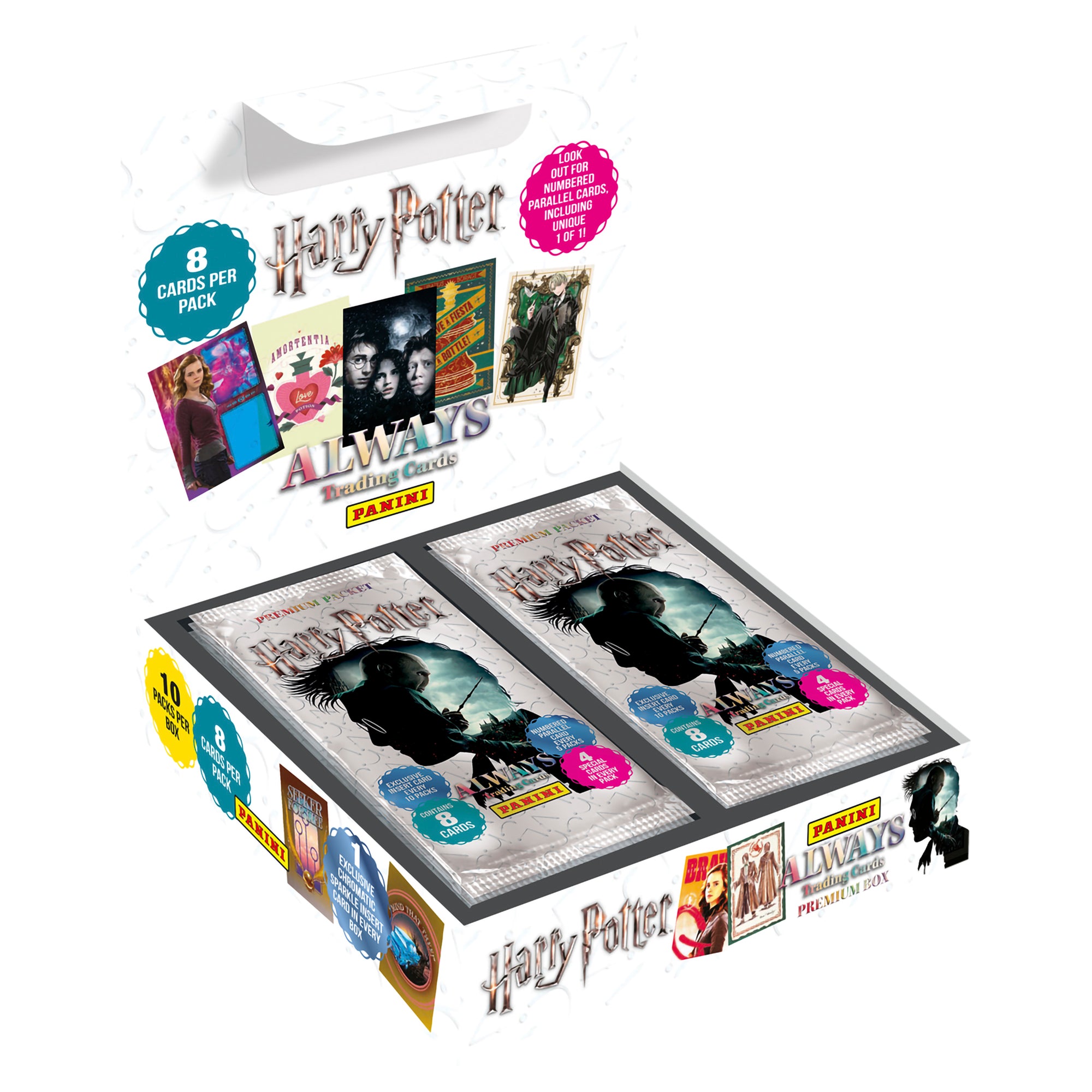 PANINI HARRY POTTER ALWAYS TRADING CARDS – 10-PACK PREMIUM BOX (80 CARDS) (PREORDER - IN STOCK OCT 9)