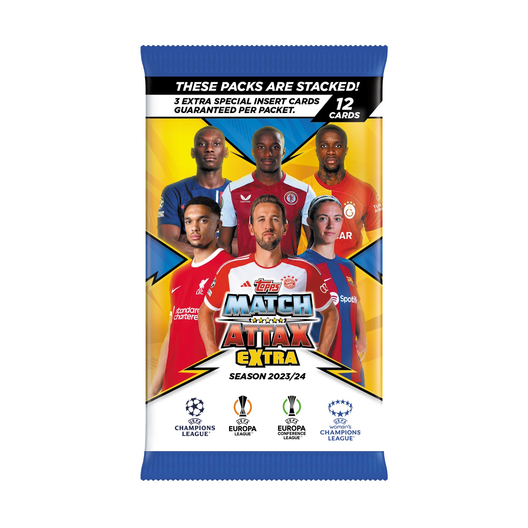 2023-24 TOPPS MATCH ATTAX EXTRA CHAMPIONS LEAGUE CARDS - 36-PACK BOX (432 CARDS)