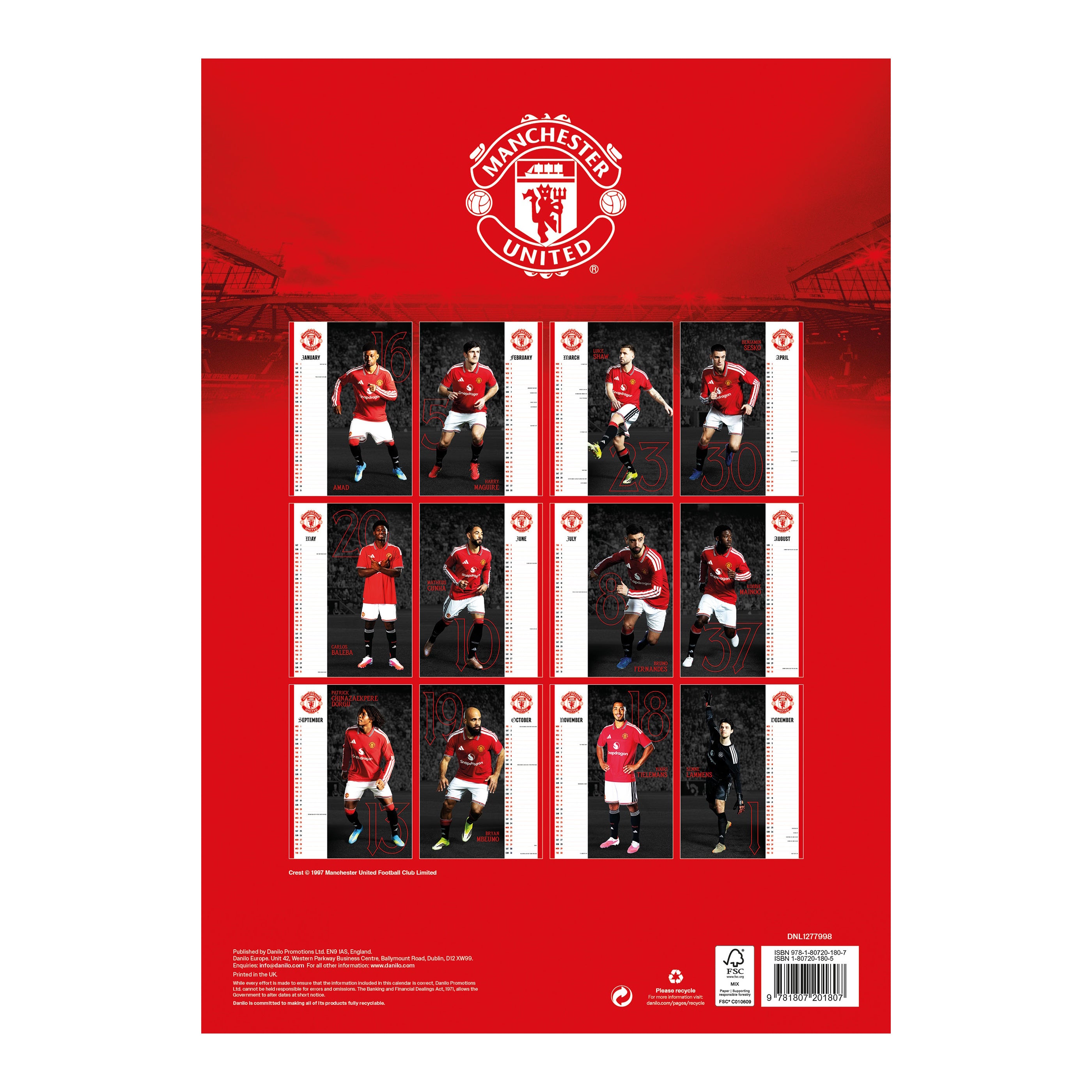 MANCHESTER UNITED – 2027 CALENDAR (IN STOCK NOV 9)
