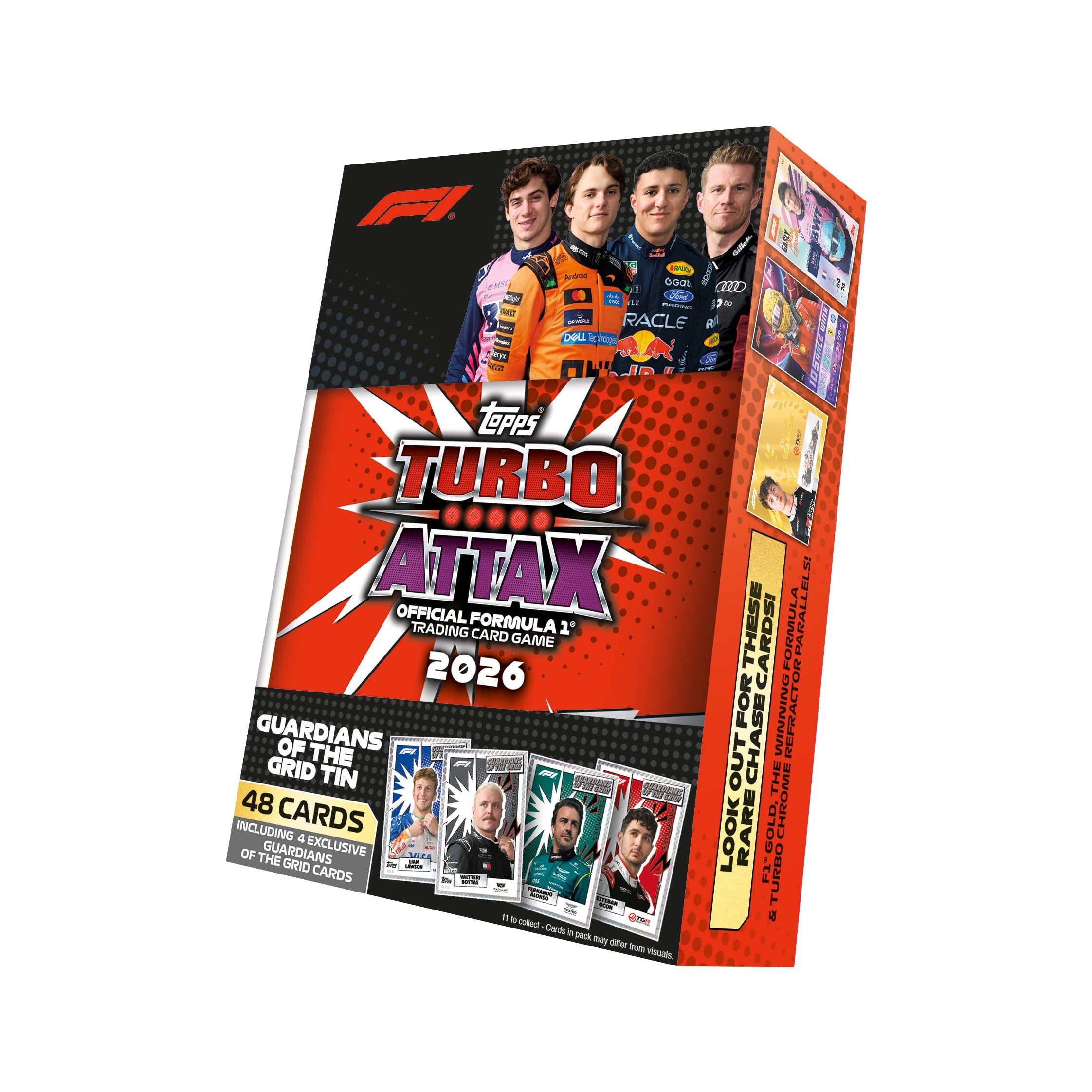 2026 TOPPS TURBO ATTAX FORMULA 1 CARDS – MEGA TIN 2-PACK SET (96 CARDS + 8 EXCLUSIVES) (IN STOCK AUG 31)
