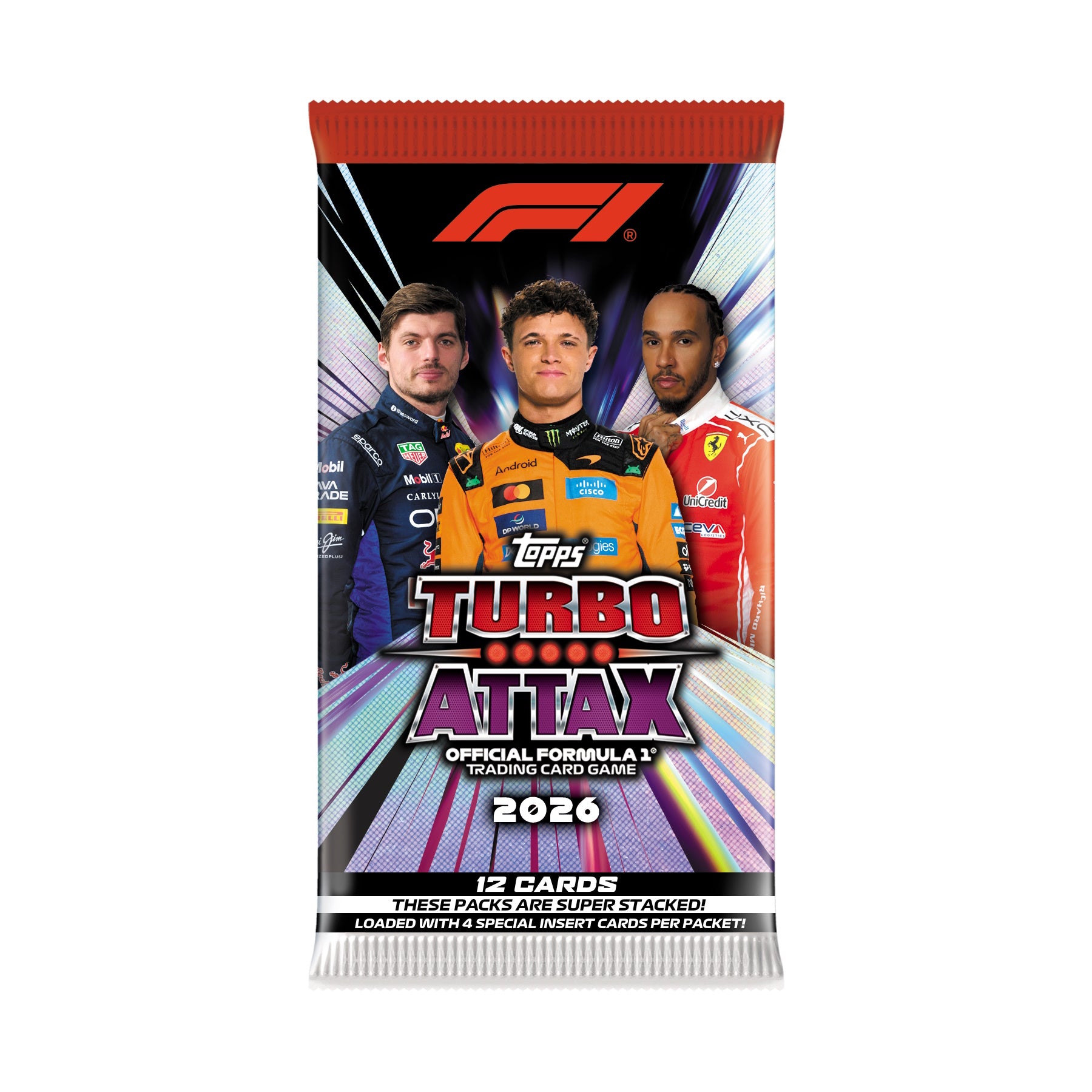 2026 TOPPS TURBO ATTAX FORMULA 1 CARDS – MEGA TIN 2-PACK SET (96 CARDS + 8 EXCLUSIVES) (IN STOCK AUG 31)