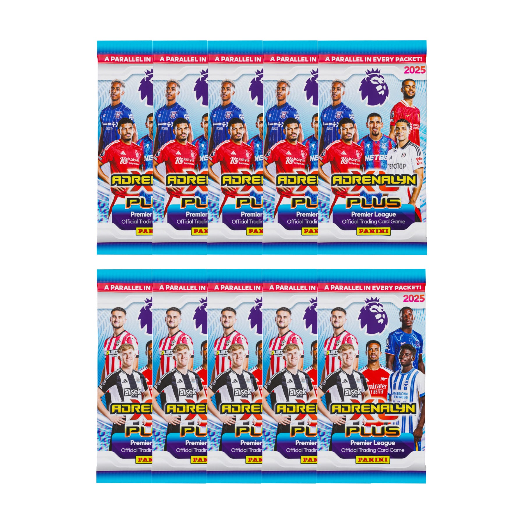 2024-25 PANINI ADRENALYN XL PLUS PREMIER LEAGUE CARDS - 10-PACK SET (80 CARDS)