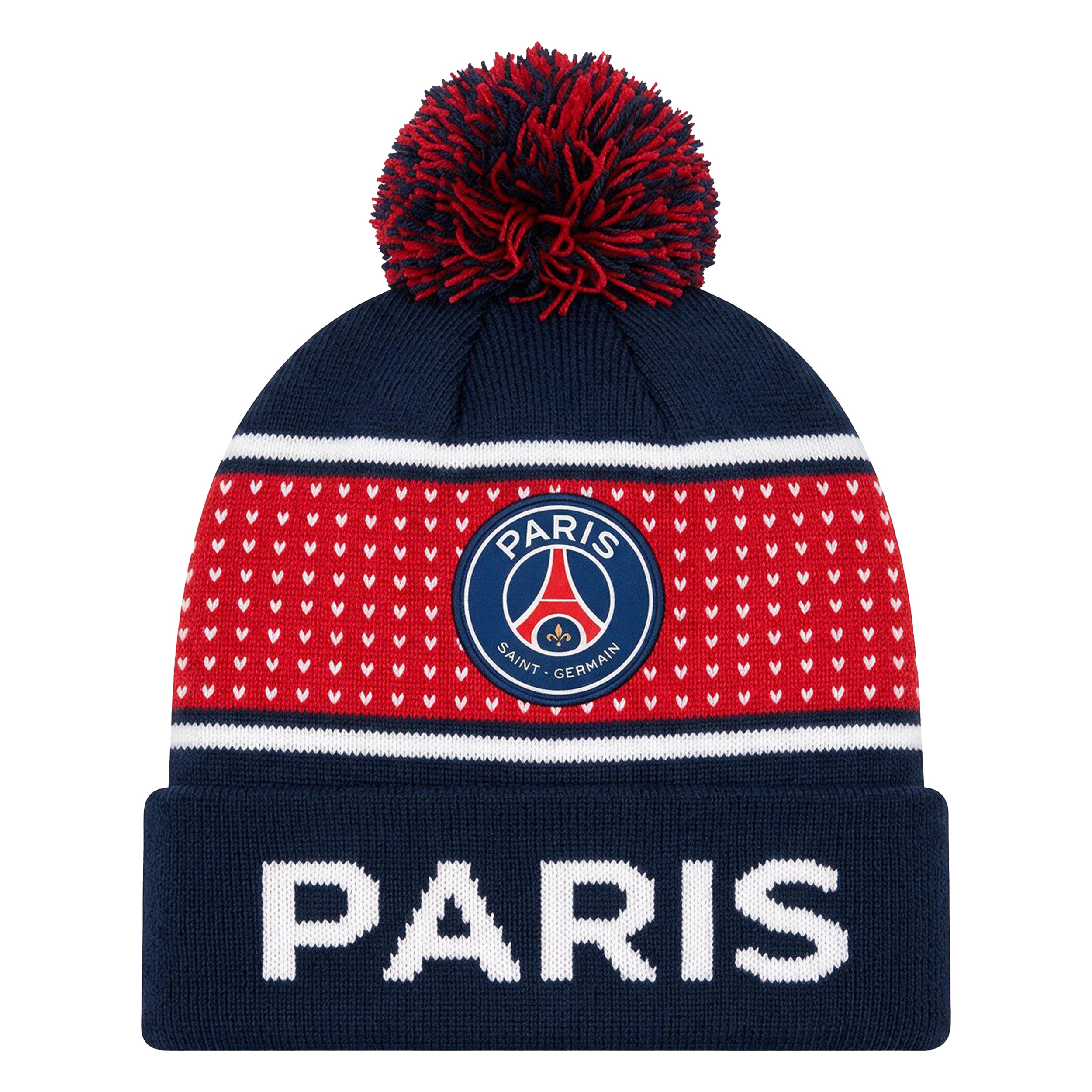 PARIS SAINT GERMAIN – BLUE & RED POM BEANIE (IN STOCK SEPT 21)